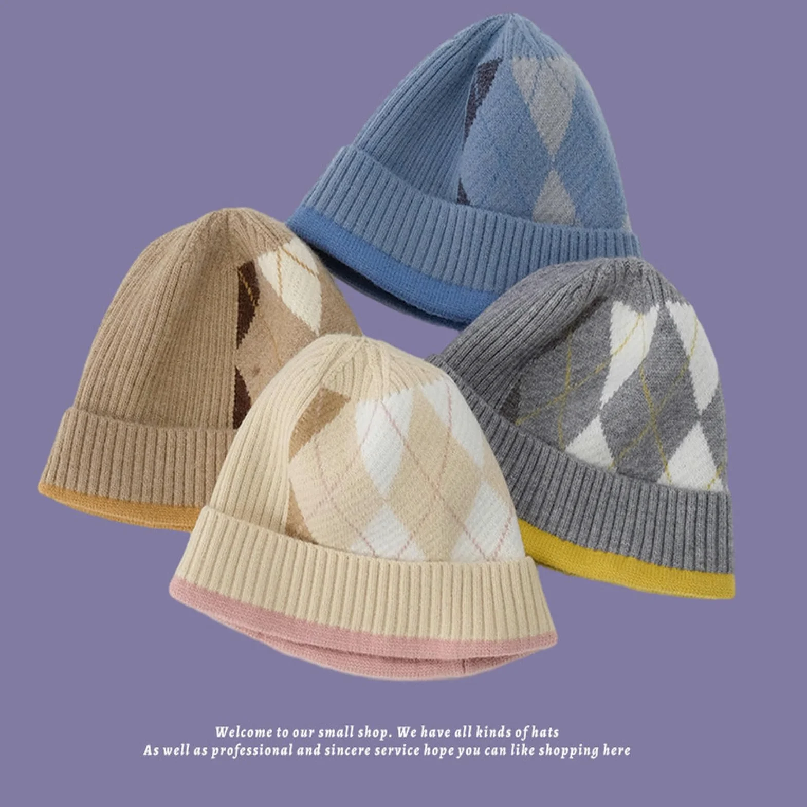 Sombrero Invierno Mujer Color De Sombrero De Invierno para Mujeres Color A Juego De Sombrero De Punto Otoño Y Lana De Invierno Moda De Circunferencia-Negro