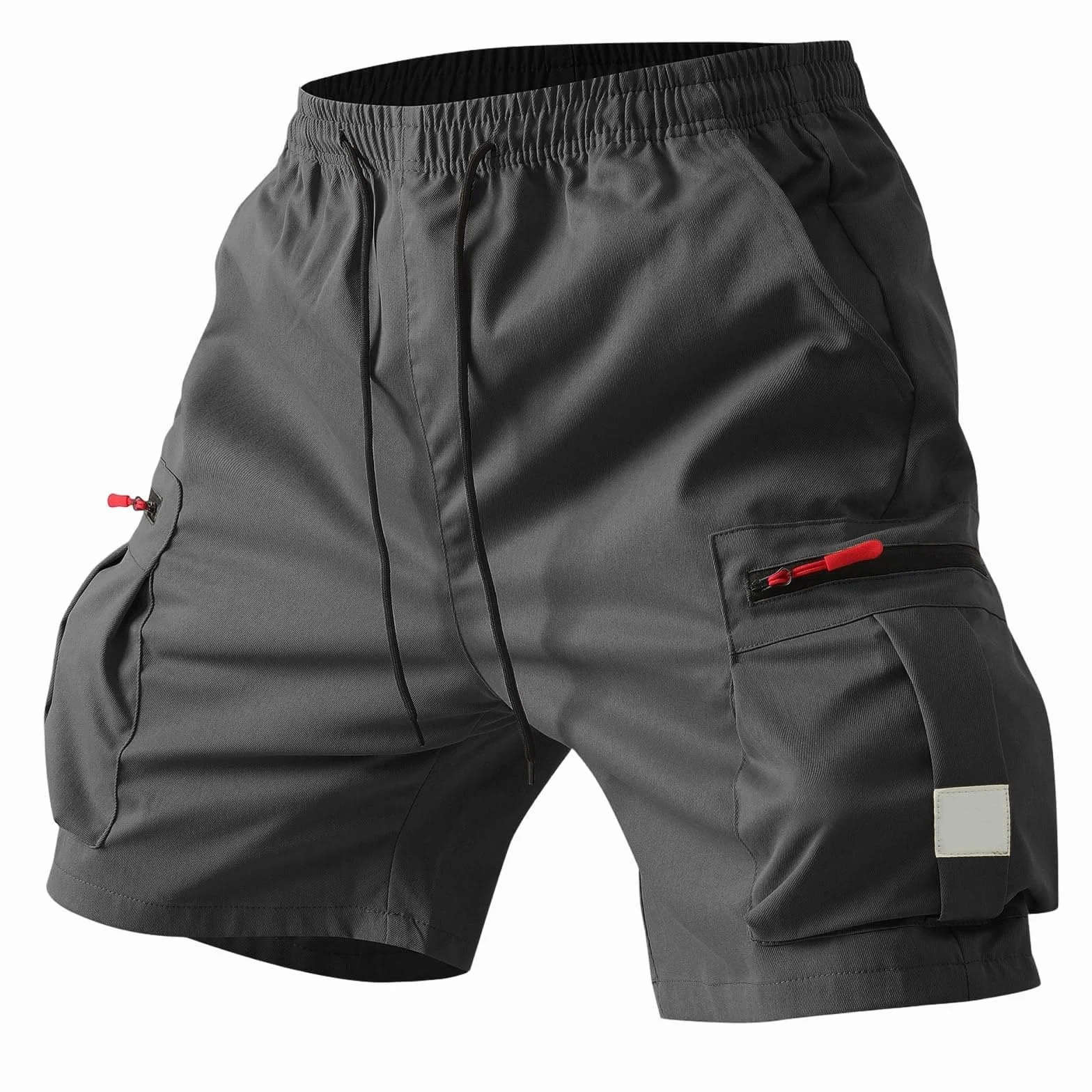 Pantalones Cortos Hombre Cargo Multi Bolsillos Cremallera Verano Playa Senderismo