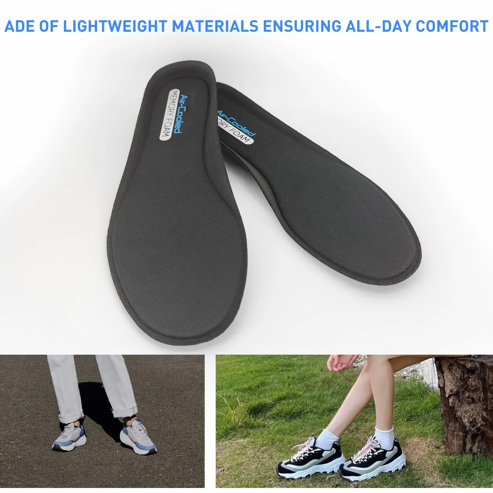 Plantillas Memory Foam para Skechers Hombre, Insertos de Repuesto Suaves