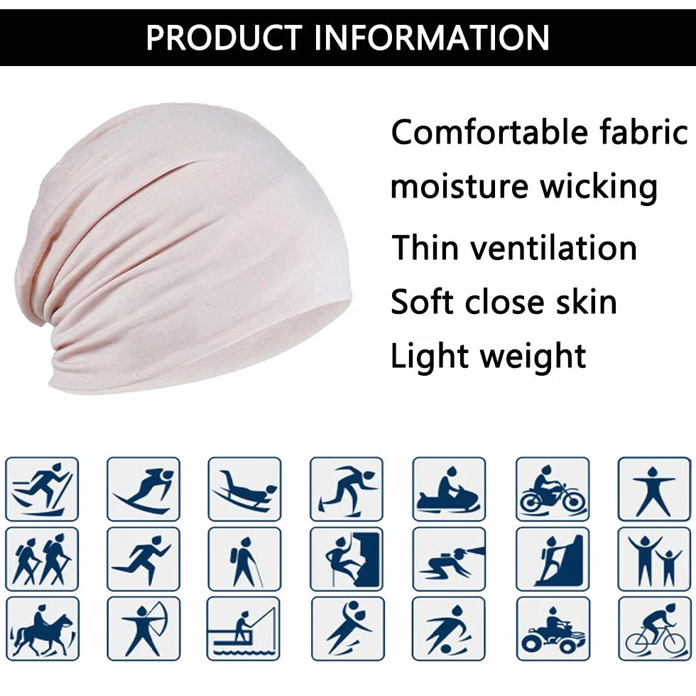 Gorro Slouchy Algodón para Cabeza Quimio Cáncer Mujeres Hombres Turbante Elástico