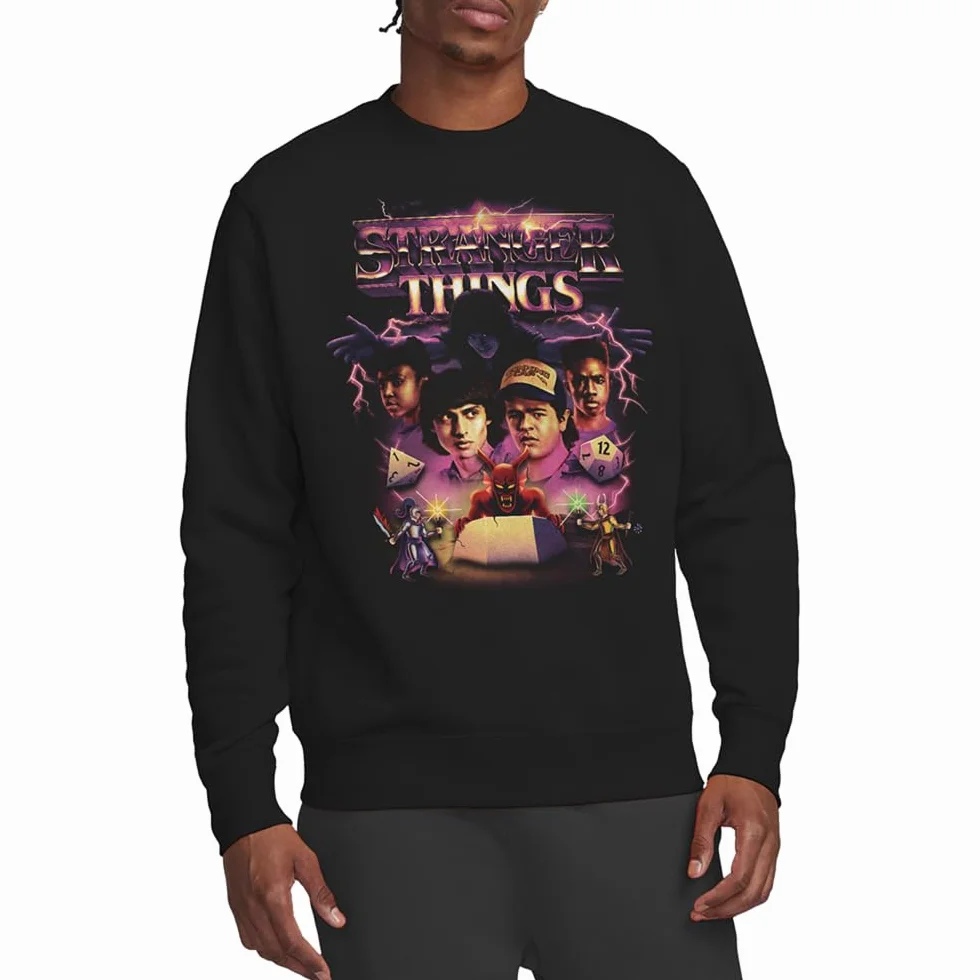 Stranger Things Group Thunder Metal Band Unisex Sweatshirt Black