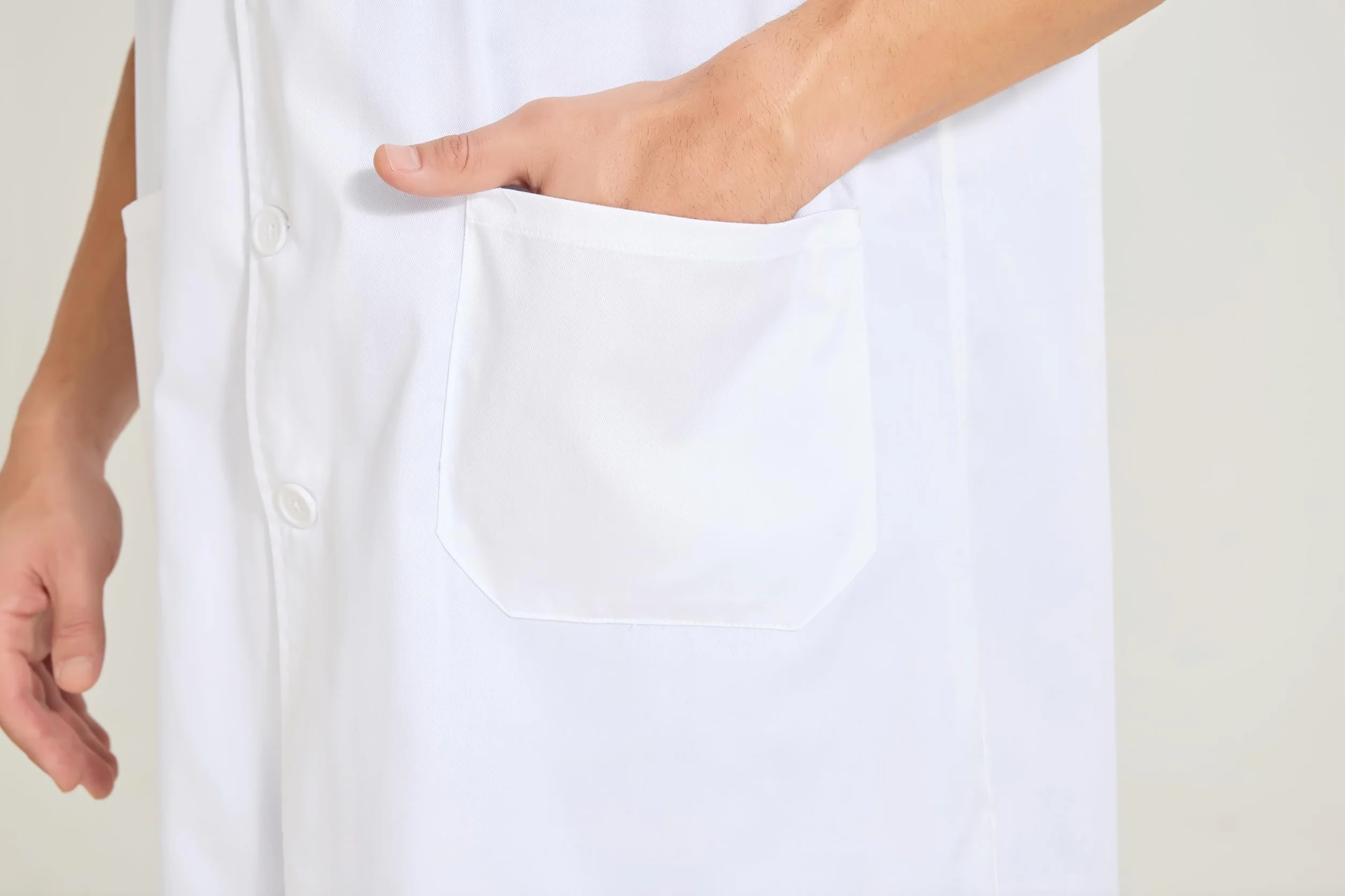 MISEMIYA Bata Laboratorio Unisex Blanca Medico Hombre