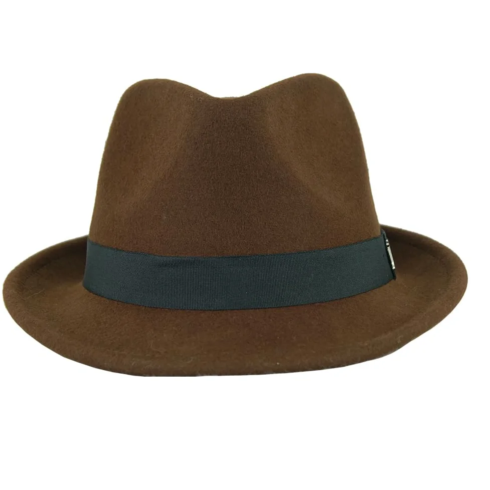 FREEBIRD99 Sombrero de fieltro de lana 100 % estilo panamá, sombrero plano de ala corta, para hombres y mujeres