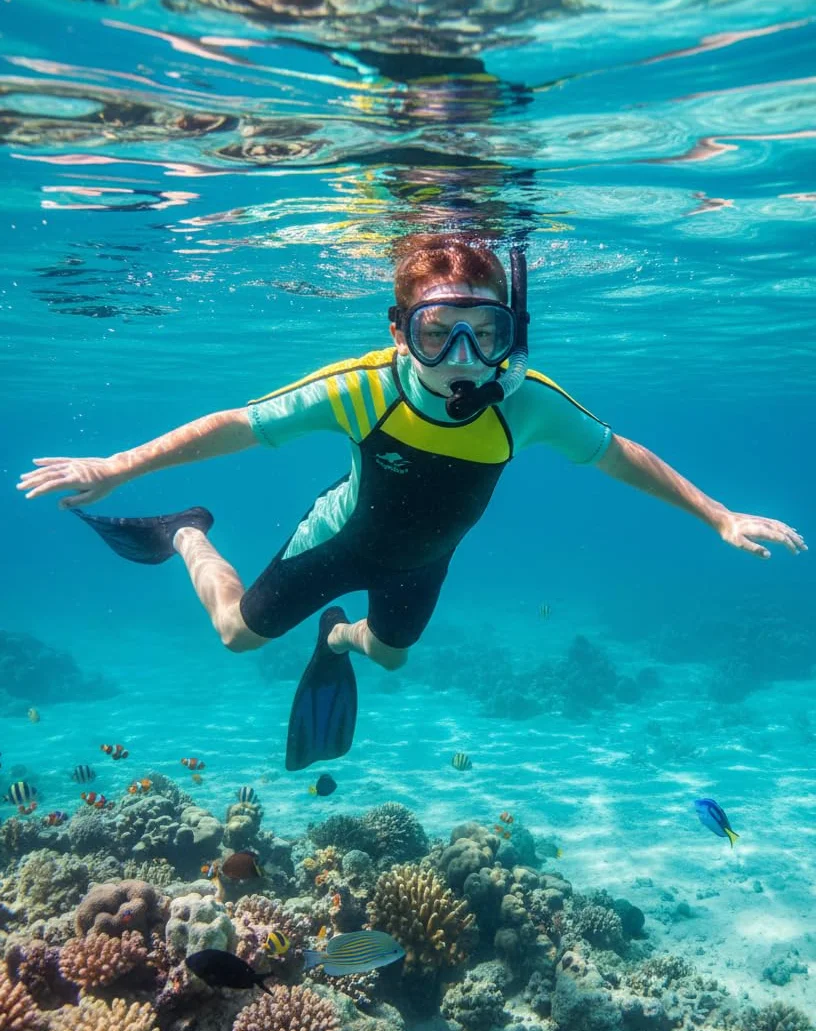 Gogokids Traje de Buceo 2.5MM Manga Corta Neopreno Cremallera Trasera Natación Niños 2-11 Años