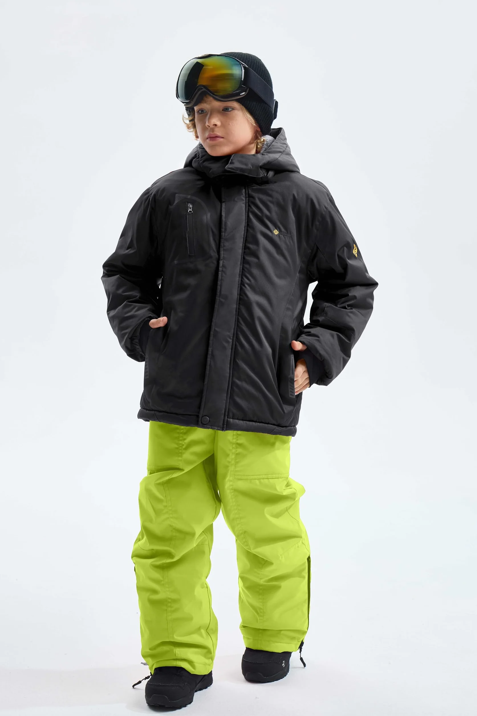 GEMYSE Chaqueta de Esquí Impermeable Niños Abrigo Invierno Antiviento Capucha