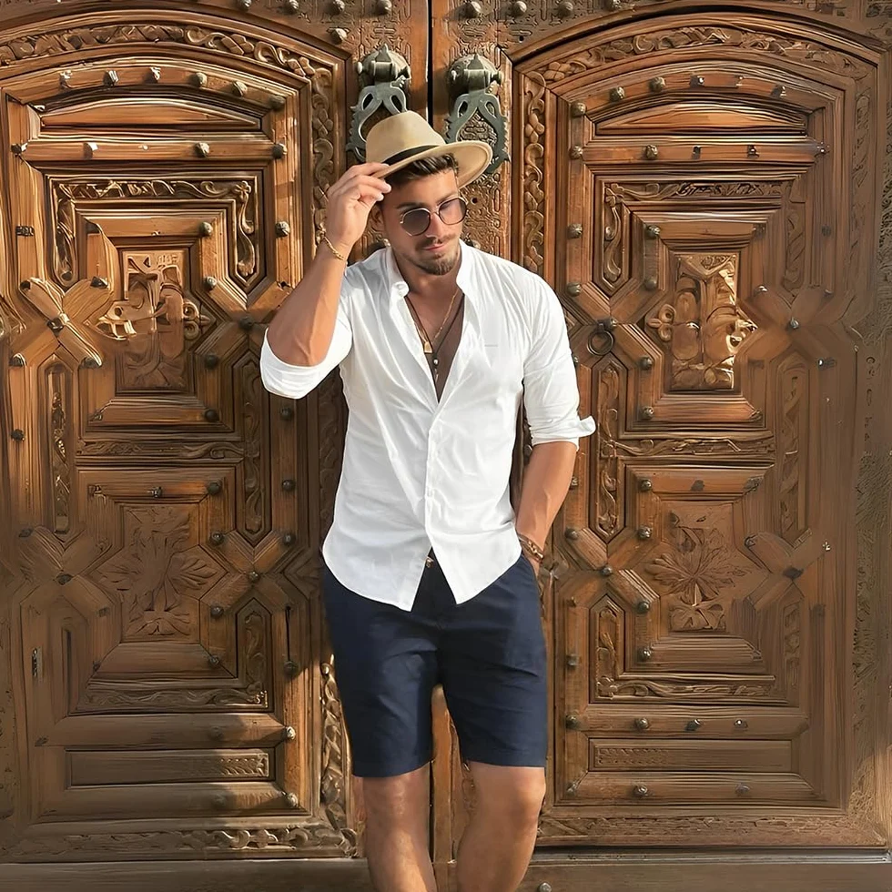 Tansozer Pantalones Cortos Hombre Algodon Verano Shorts con Bolsillos
