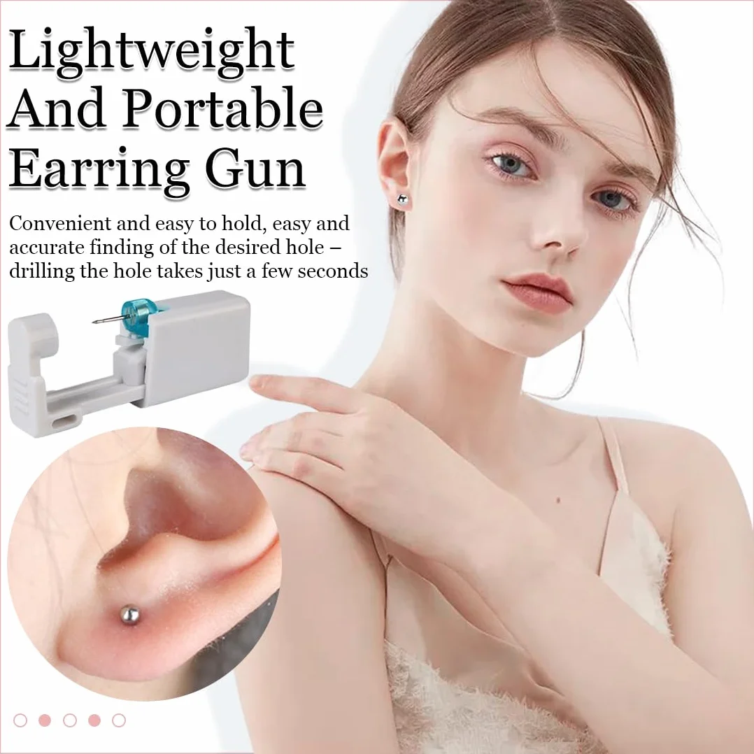 Pistola Piercing Desechables Perforar Orejas Acero Inoxidable Sin Dolor Seguro Estéril 10 Piezas