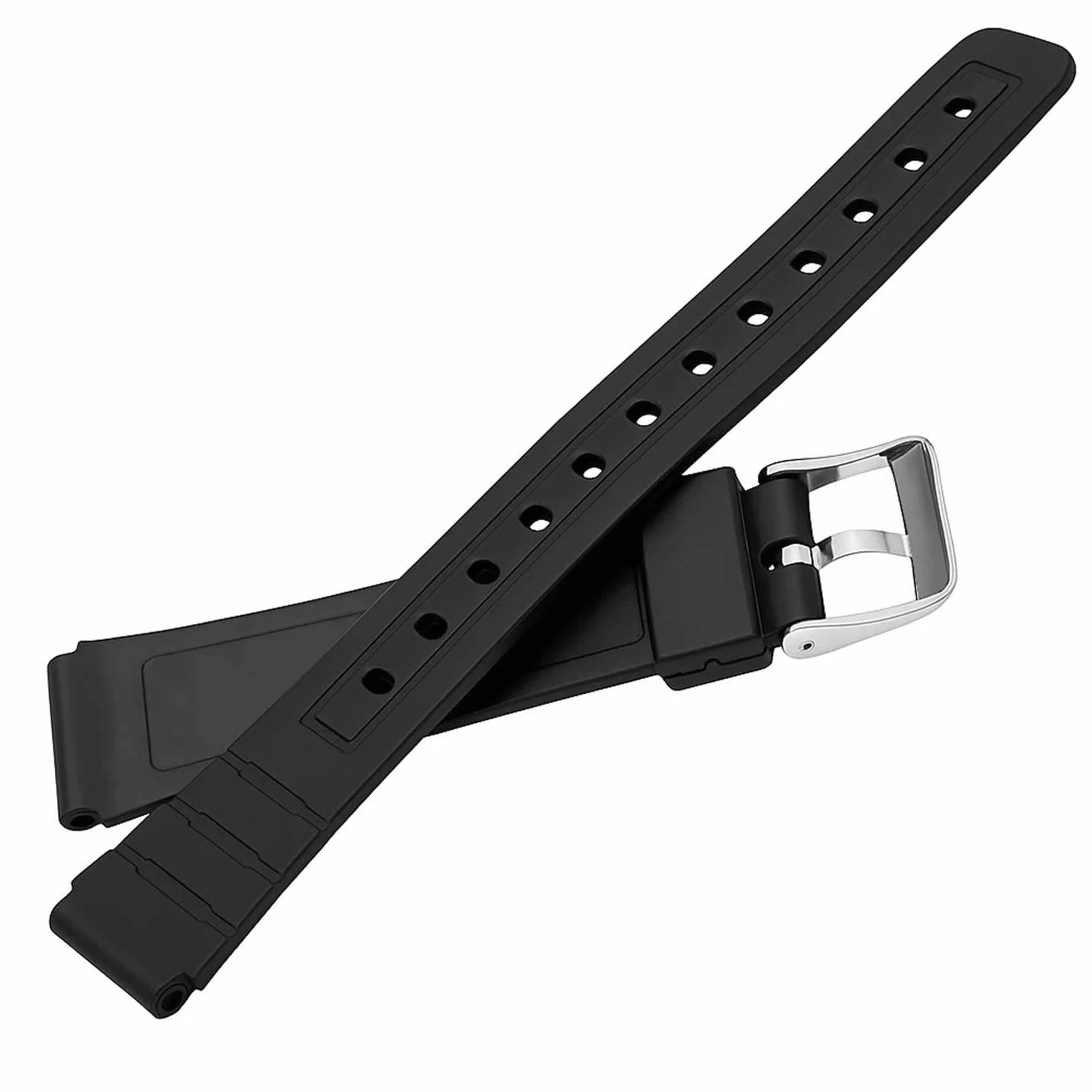 Repuesto Correa de Silicona Pasadores Metal Compatible con Reloj Casio F91W Negro