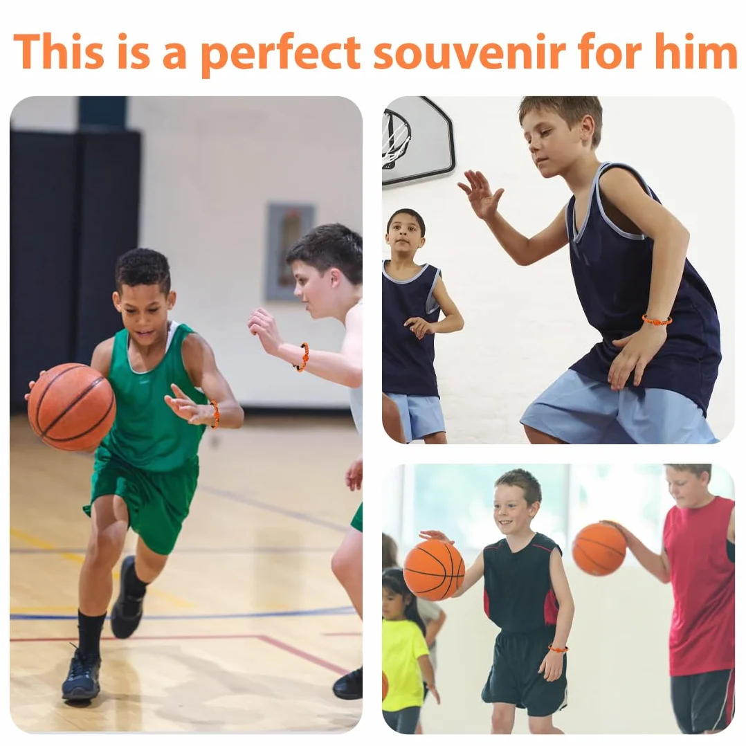 Cuerda negra y naranja pulsera trenzada baloncesto regalos Pascua niños 5-12 años