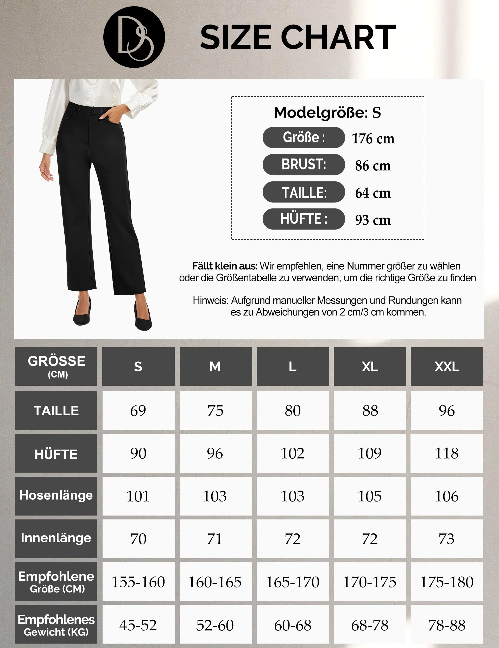 Desol Pantalones de traje de mujer elegantes pantalones largos de cintura alta pantalones rectos con bolsillos pierna ancha Lounge Palazzo Pantalones