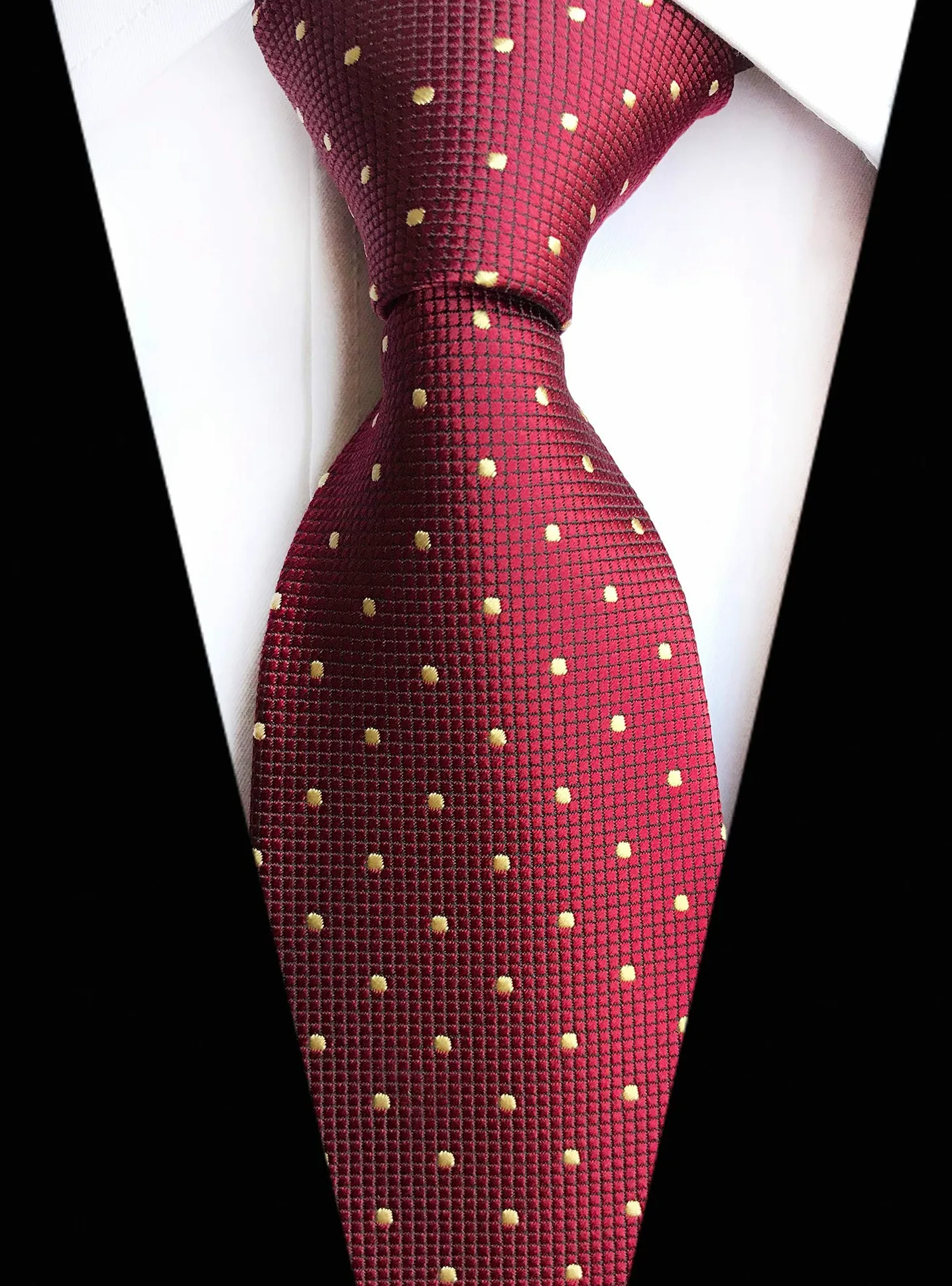 Secdtie Pack de 4 corbatas para hombre, diseño de rayas clásicas, jacquard - rojo - talla única