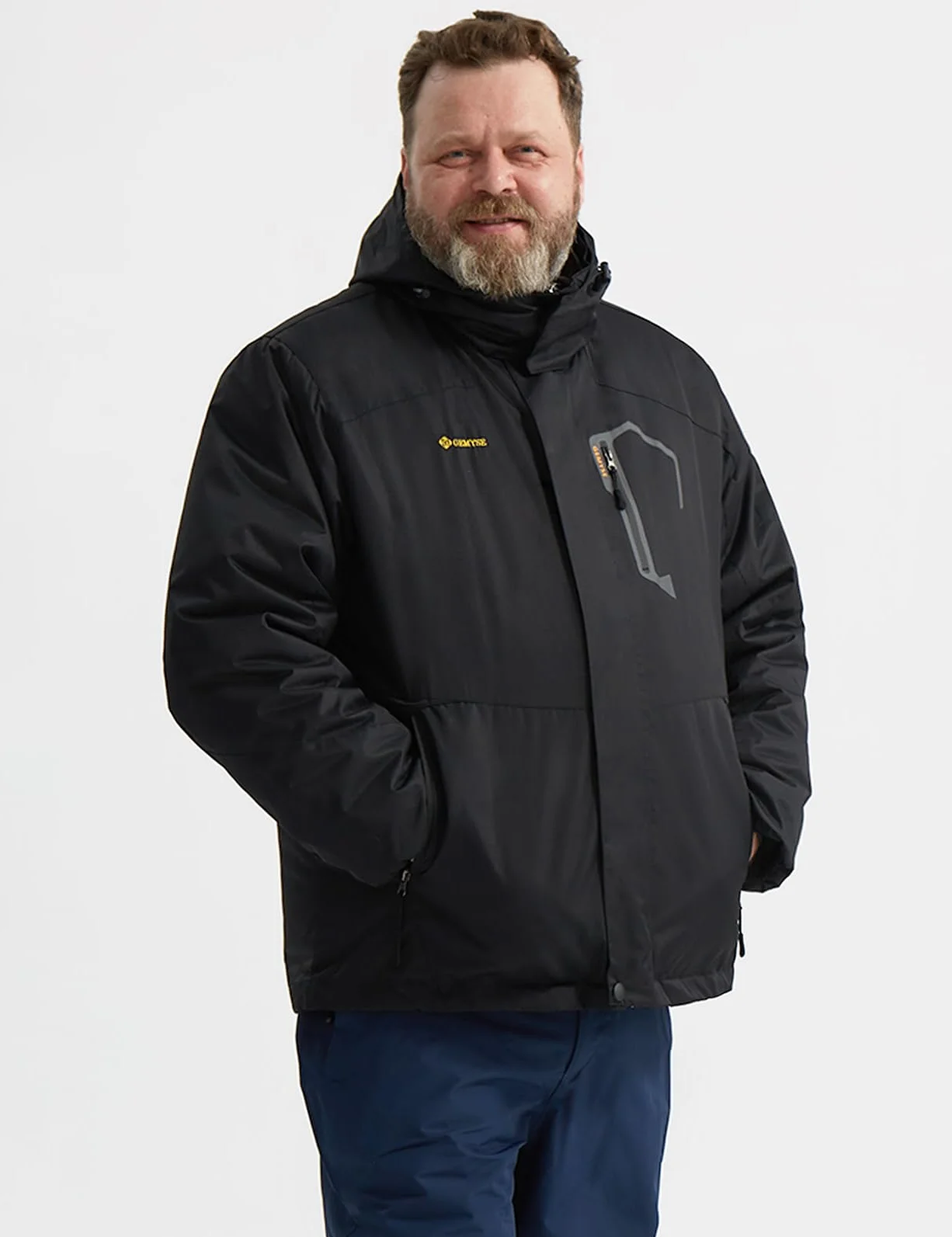 GEMYSE Chaqueta de Esquí Impermeable Hombre Abrigo Invierno Aire Libre Capucha