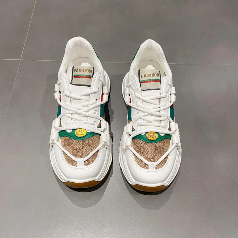 Daddy Shoes Mujer Ligero Fondo Grueso Casual Zapatos Zapatillas Deportivas Cabeza Redonda Bajo Cuatro Estaciones