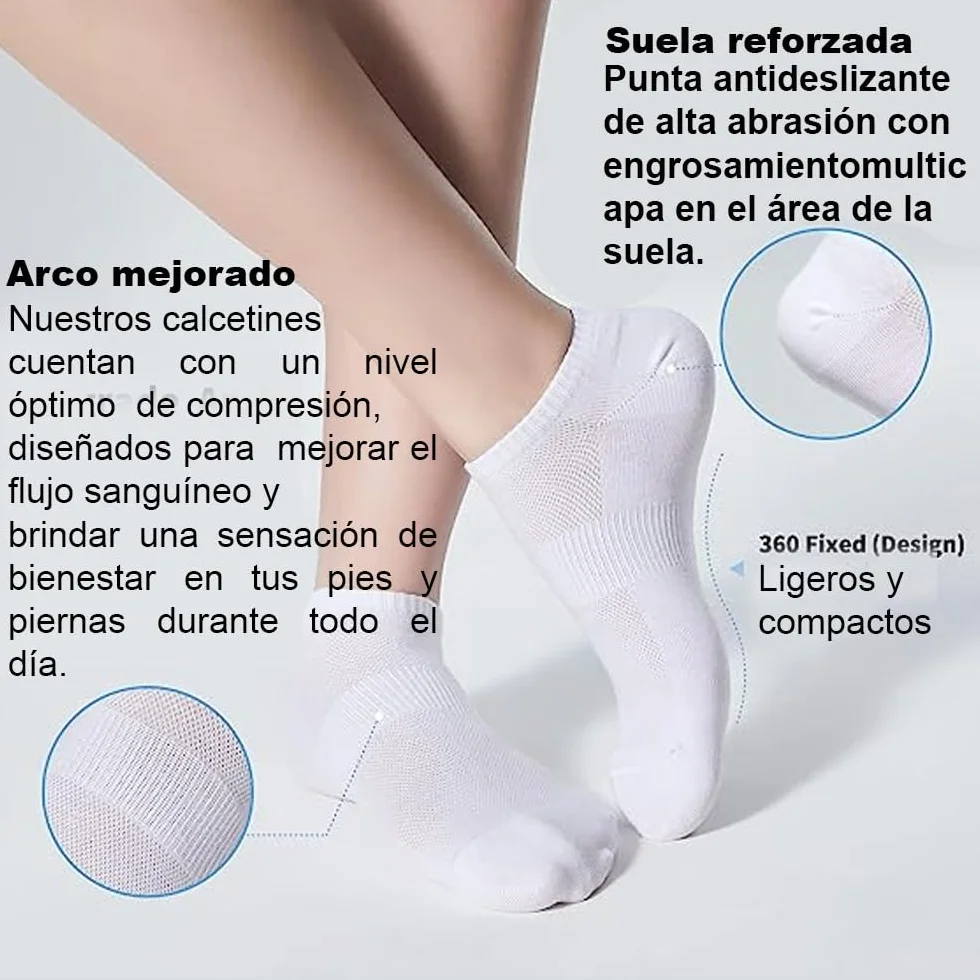 LIFE ESSENTIALS 15 Pares Calcetines Tobilleros Invisibles Transpirables Algodón Hombre Mujer