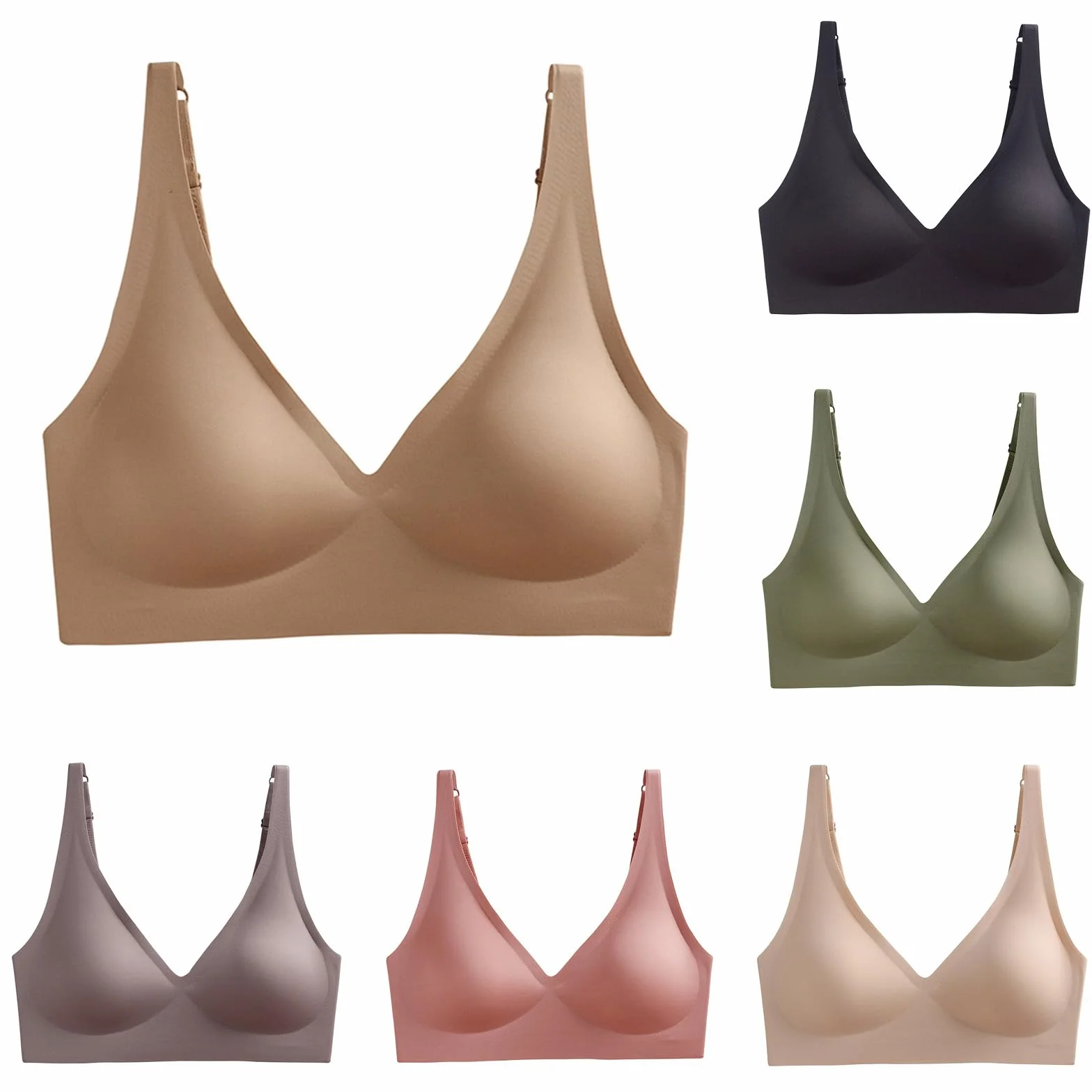Amaframe Sujetador Sin Aros Original, Sostén Ajustable Transpirable Mujer, Sin Costuras ni Varillas