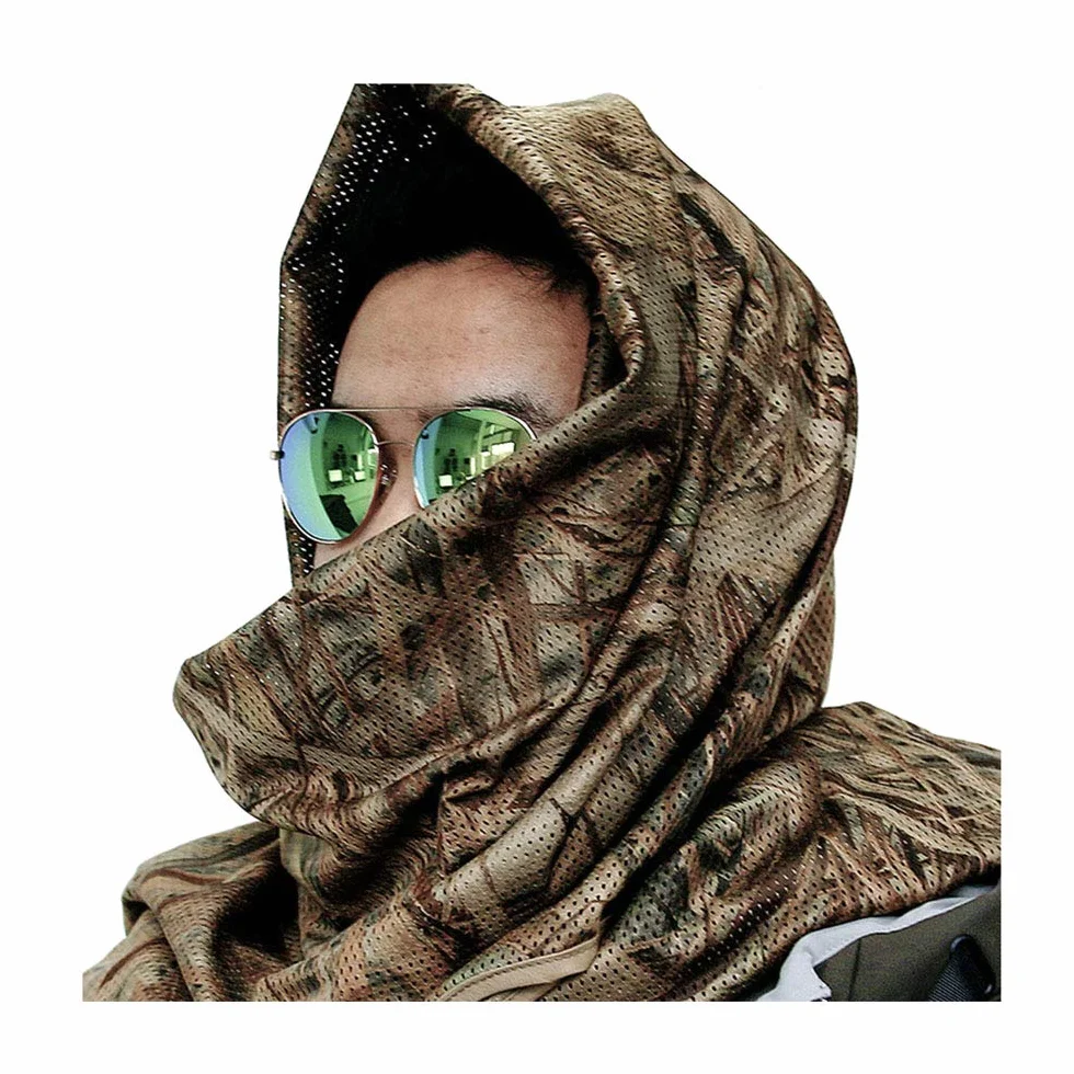 Namvo Pañuelo táctico de Secado rápido para la Cabeza con Red de Malla de Camuflaje Protección contra la Arena a Prueba de Viento para Deportes al Aire Libre Caza en el Desierto Ciclismo (Multicam)