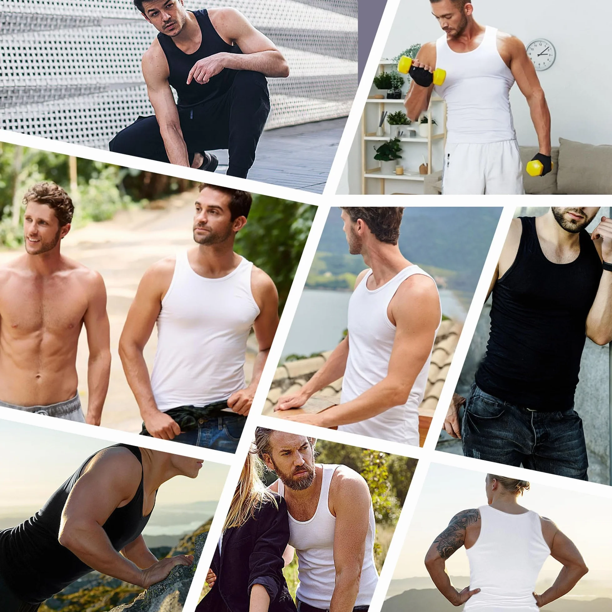 YOUCHAN Pack de 3 Camisetas Tirantes Hombre 100% Algodón S-5XL