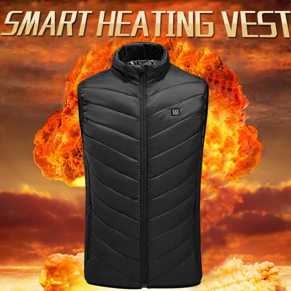Chaqueta Calefactor Eléctrica USB 3 Temperaturas Ajustable Hombre Mujer Invierno