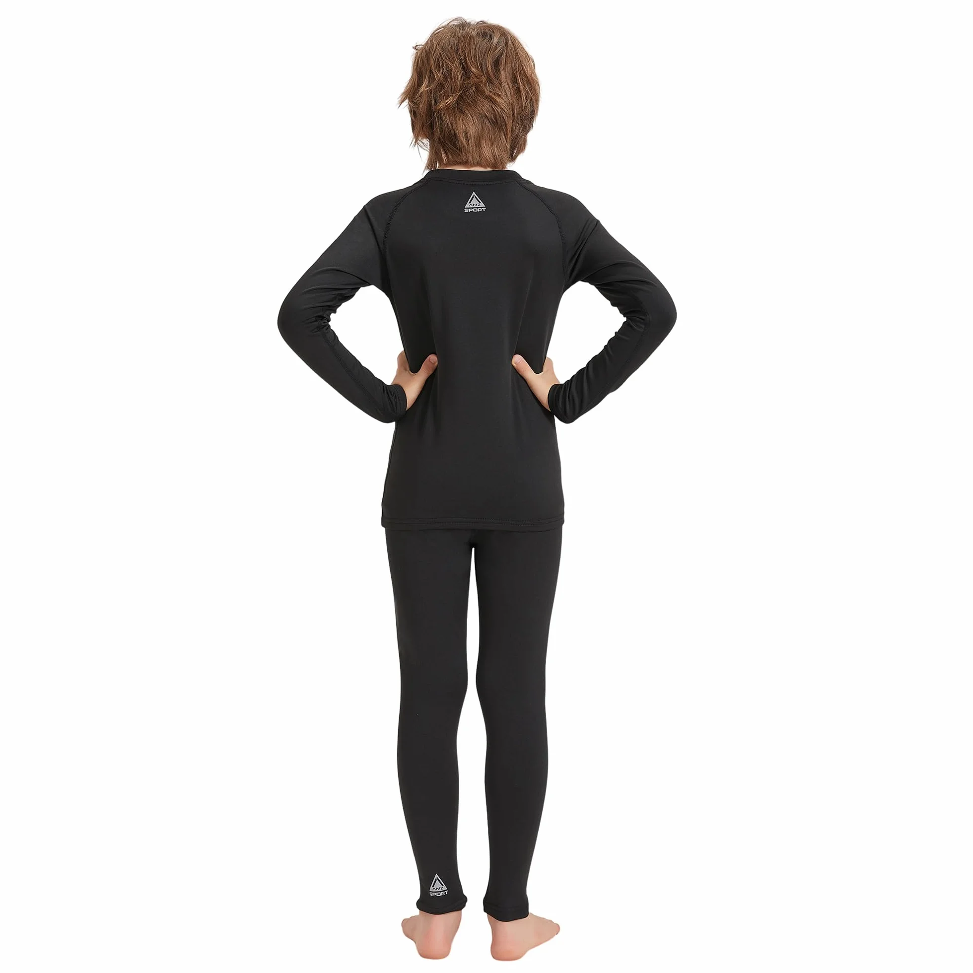 AMZSPORT Ropa Interior Térmica para Niño - Conjunto de Manga Larga, Capa Base para Invierno