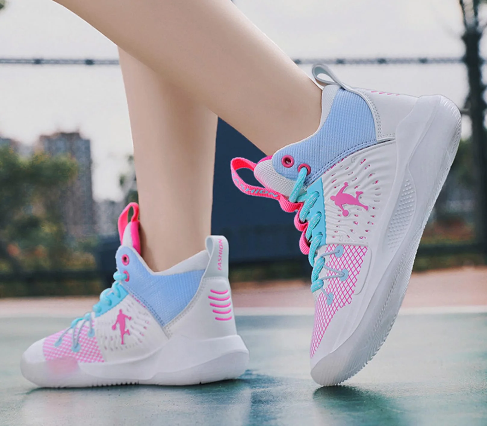 Zapatillas De Baloncesto para Niños Deportivas Interiores para Niñas Correr Al Aire Libre 36 EU Pink