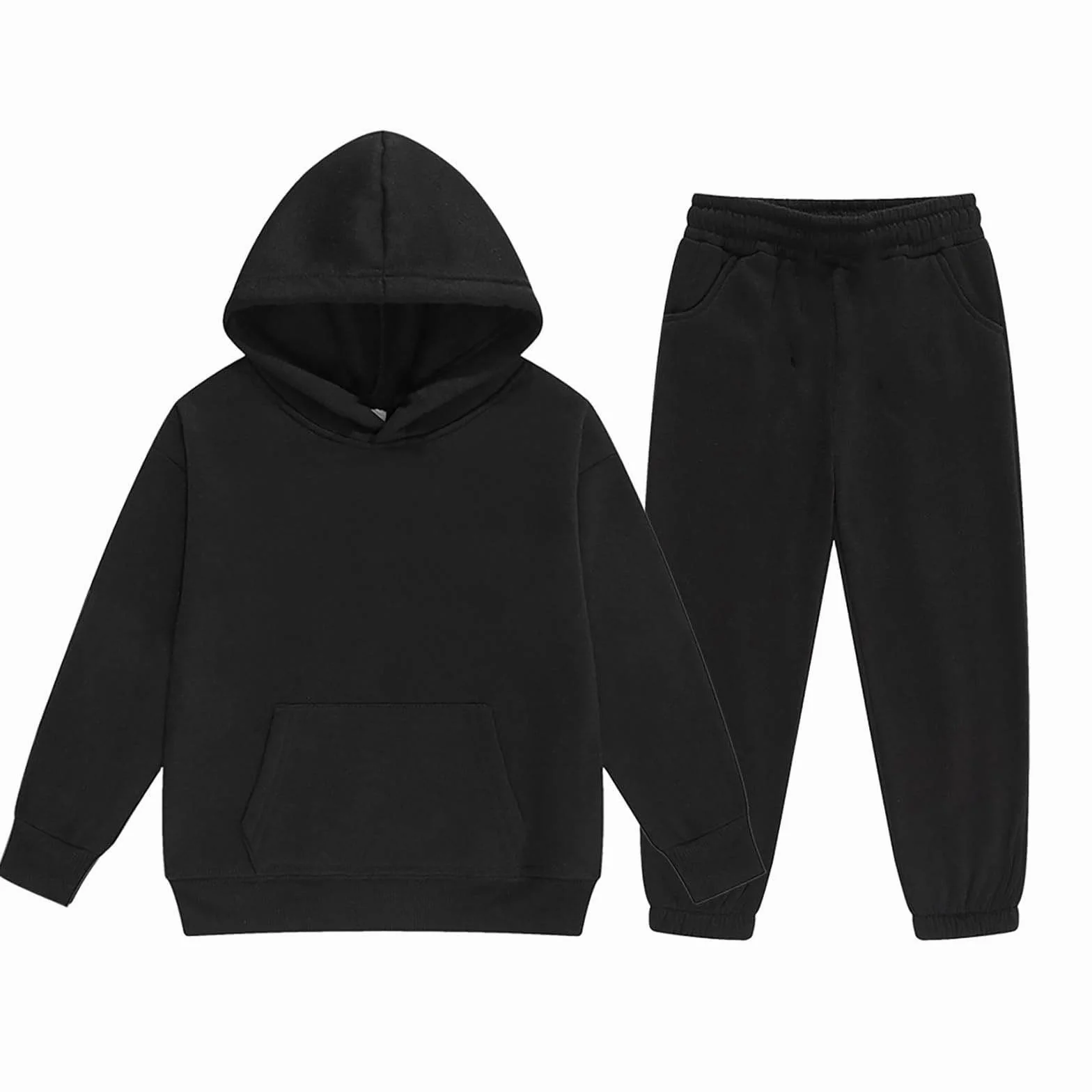 Niños Niños Niños Niñas Manga Larga Sólido Cálido Sudadera Sudadera Tops Pantalones Niños Trajes Chándal