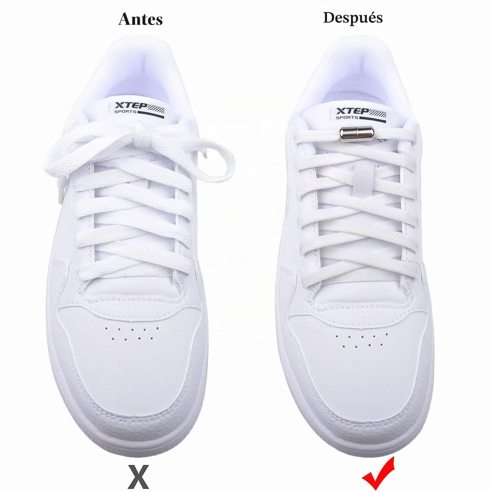Olukssck 2 Pares Cordones Elásticos Sin Nudo con Hebilla Metal Cordones Deportivos