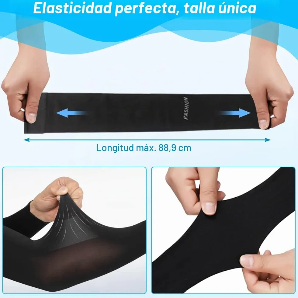 Mangas para Brazo Elásticas de Protección UV Enfriamiento Transpirables para Ciclismo Deportes