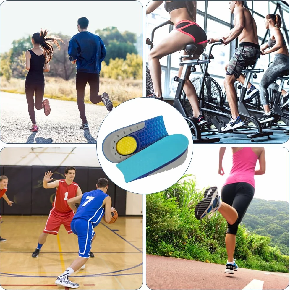 Aomig Plantillas Altura Hombre Alzas Zapatos Aumento Altura Soporte Talón Amortiguación