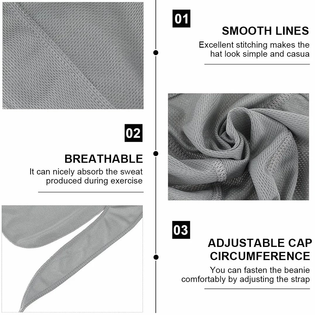JEYORZY Paquete de 2 Bandanas, Capuchas Deportivas para Exteriores de Secado rápido, Que absorben la Humedad, Transpirables, Capuchas con Bloqueo UV, aptas para Correr Senderismo y Moto(Negro,Gris)