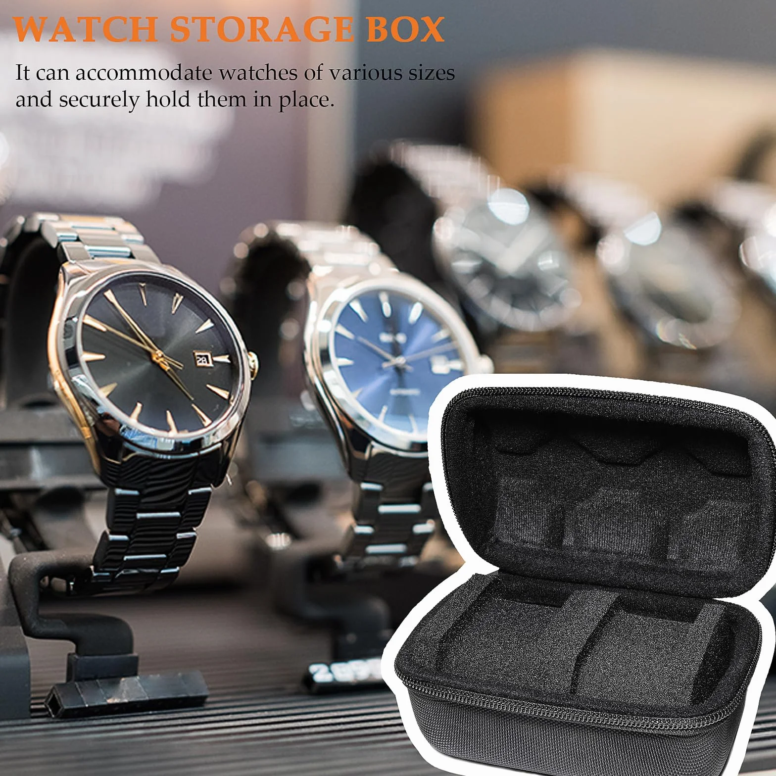 Caja de Relojes de 2 Ranuras, Organizadora de Reloj, Soporte de Exhibición para Hombres y Mujeres