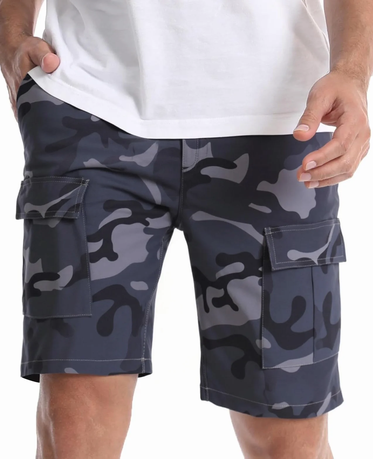 Pantalones Cortos Cargo para Hombre Verano con Múltiples Bolsillos
