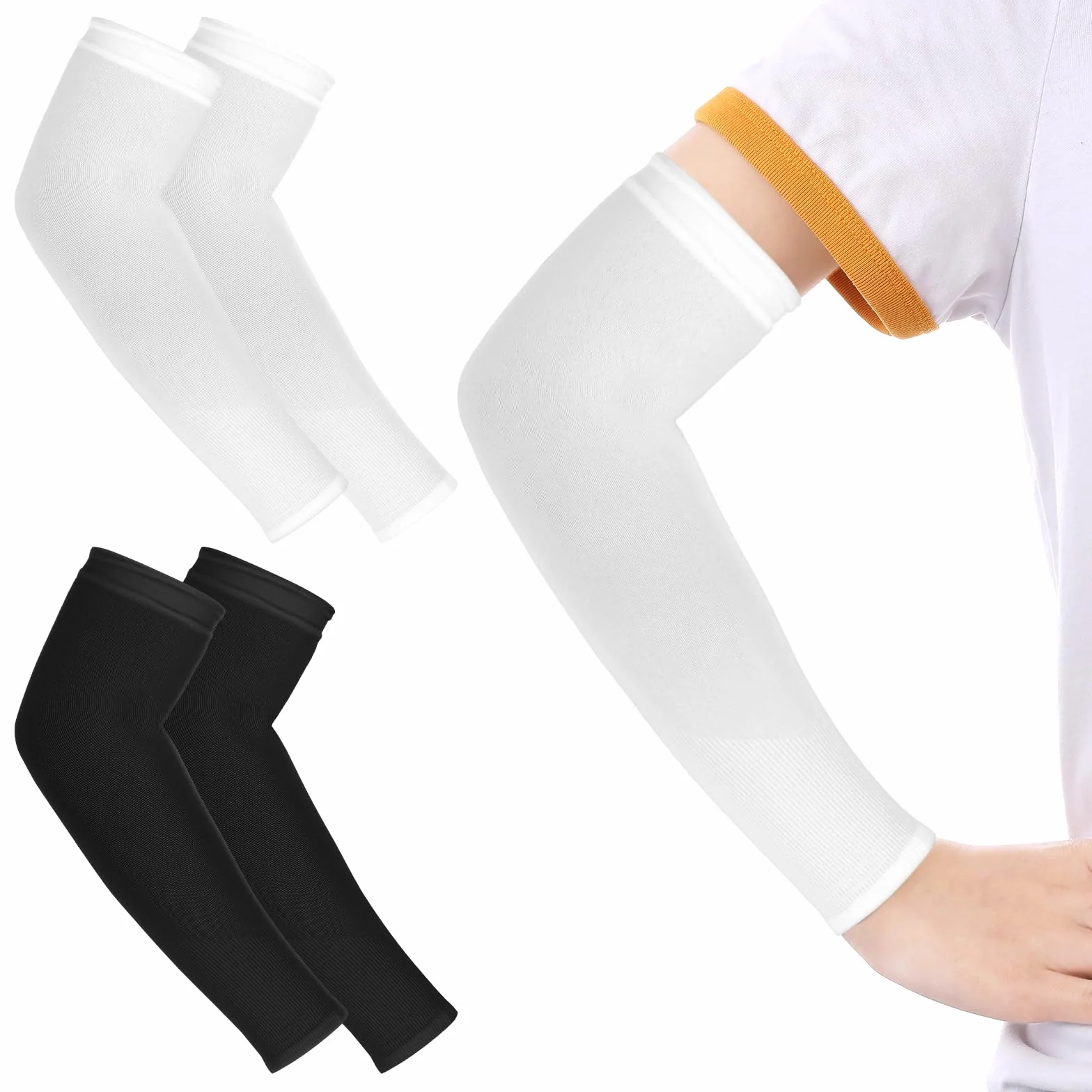 Yolev Mangas de Compresión para Niños y Niñas con Protección Solar UV - 2 Pares