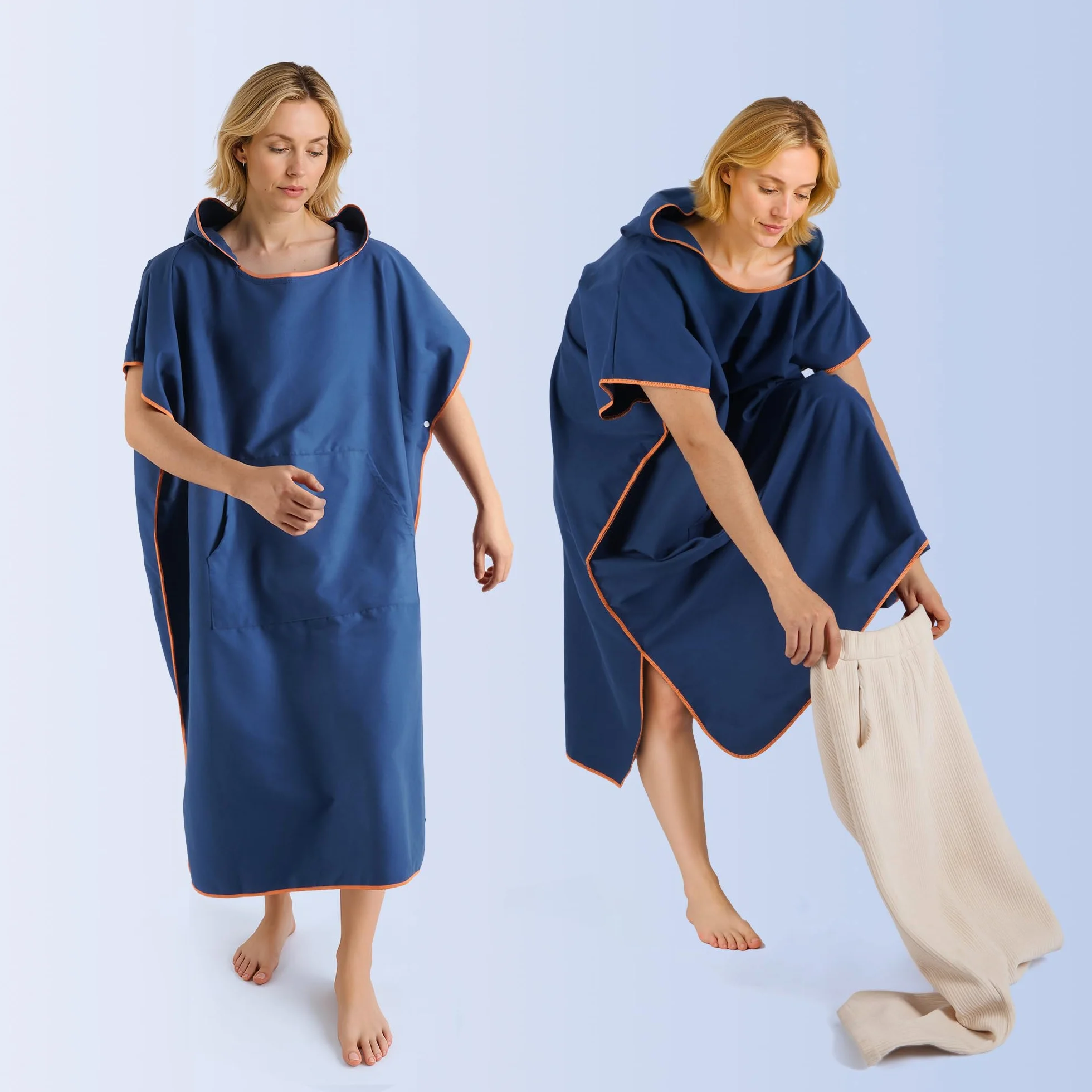 KUOGAS Poncho de baño para mujer y hombre, poncho de microfibra, de microfibra
