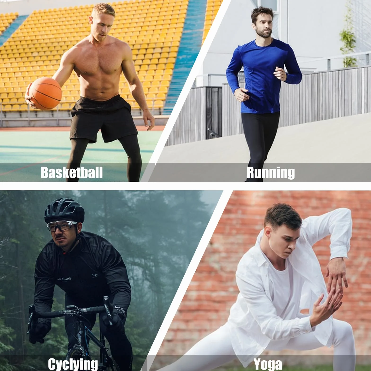 Mallas Hombre 3/4 Leggings de Compresión Entrenamiento Deporte Capa Base Transpirable