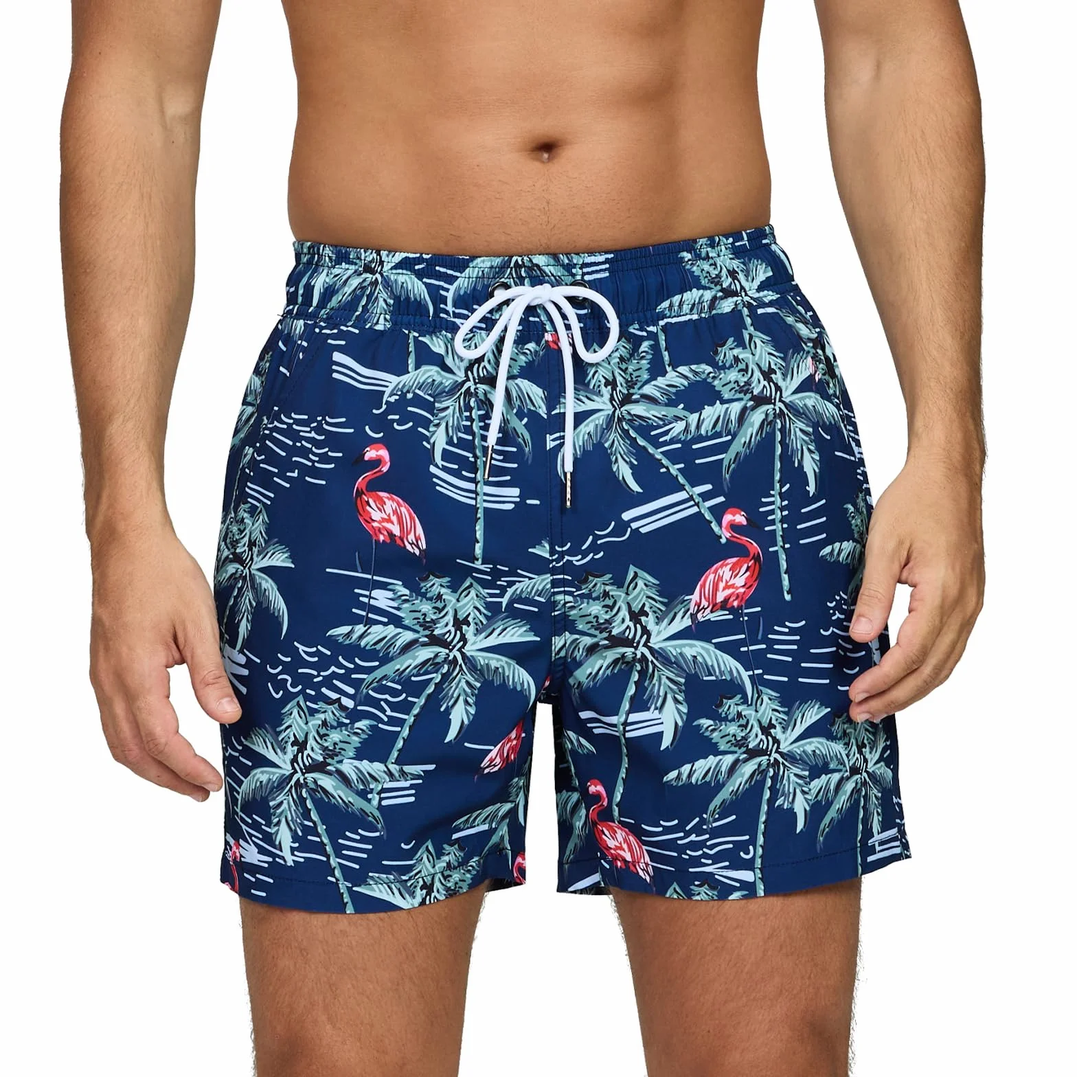 Bañador Hombre Secado Rapido Respirable Traje de Baño Estampado Ligero Boxer con Cremallera para Natacion Playa Surf