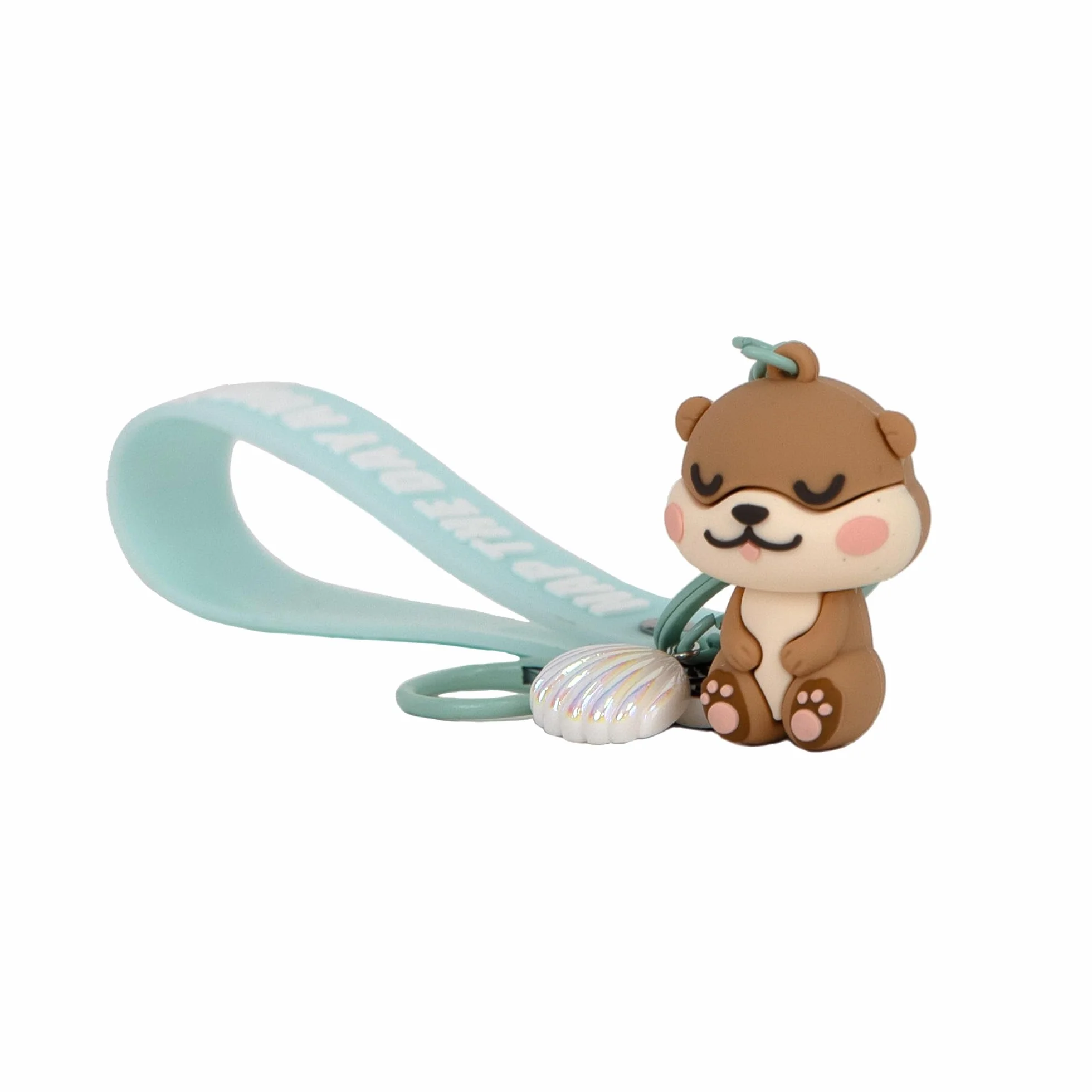 Mr. Wonderful Llavero Lazy Nutria con Charms Nap the Day Away – Llavero de Caucho y Metal Original