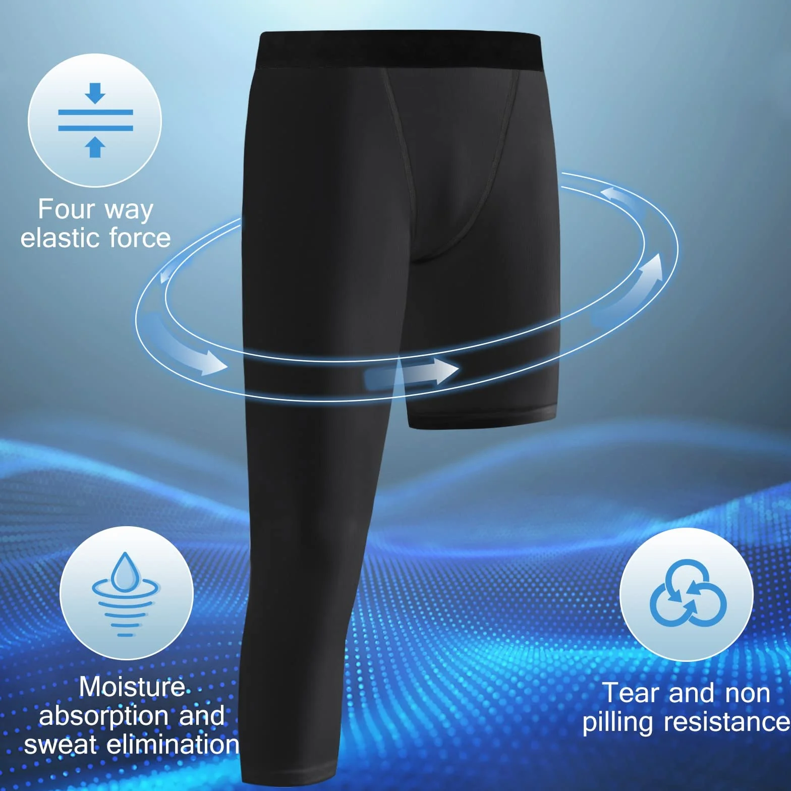 Monopod 2-Pack Niños Pantalones de Compresión 3/4 Leggings para Baloncesto Running Capri Tights