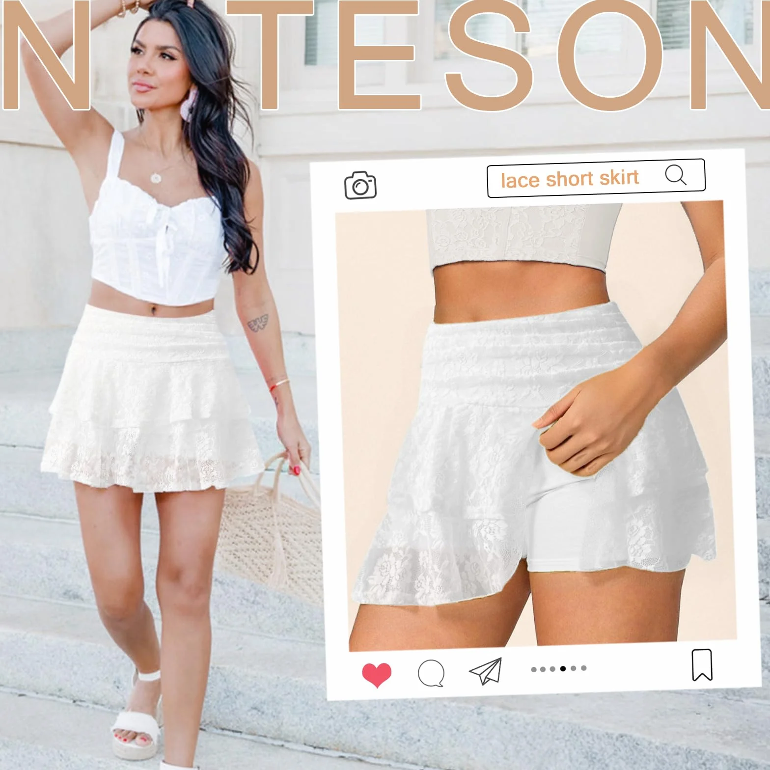 Y2k Minifalda Plisada Corta con Volantes Falda Pantalón A línea para Fiesta