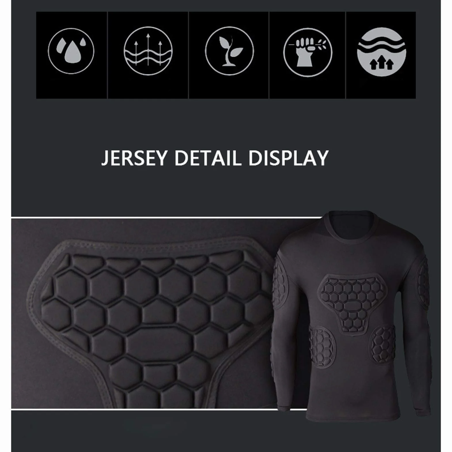 Uniforme de Portero de Fútbol Anticolisión, Jersey de Manga Larga Ajustado y Pantalones Cortos