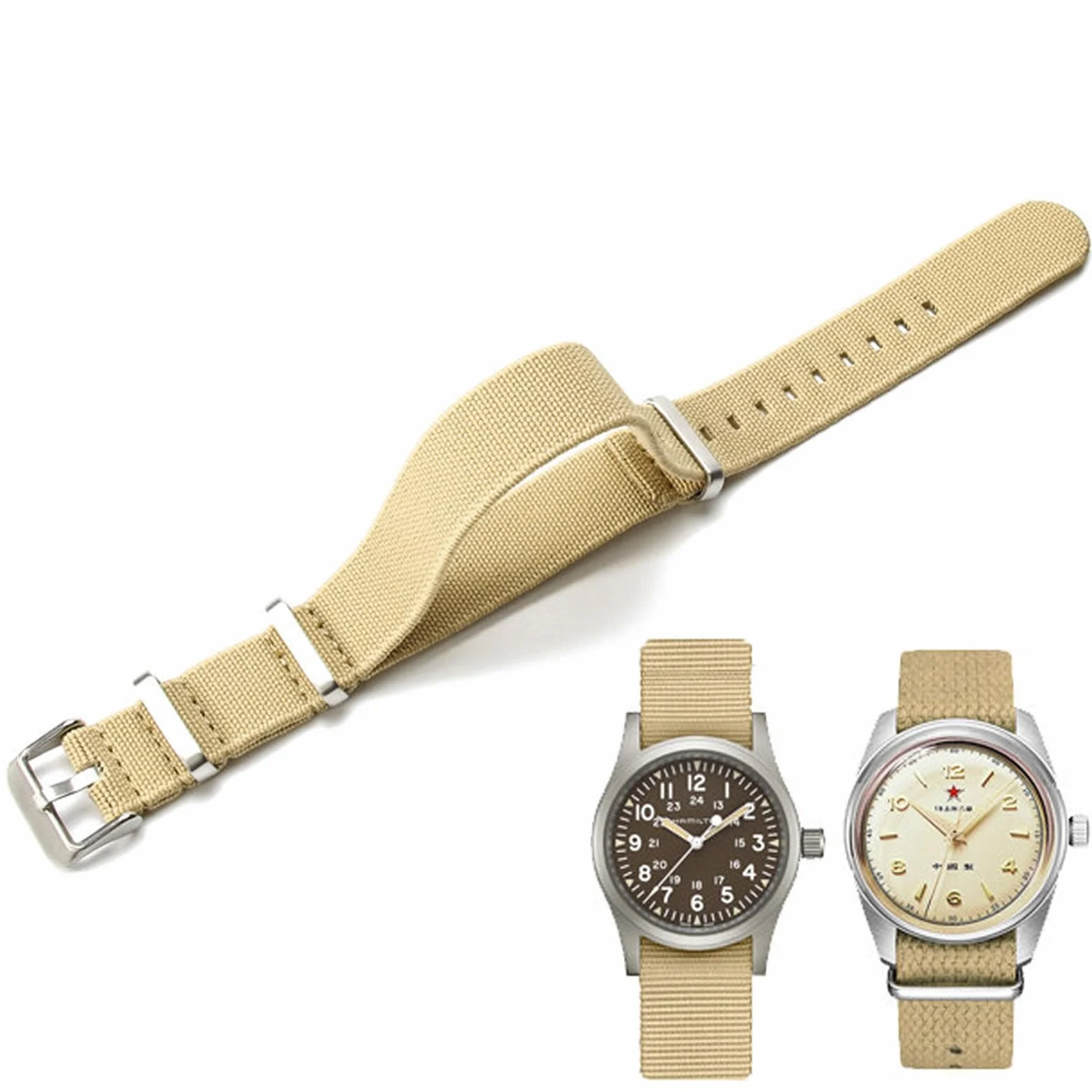 Correa de Reloj Nailon Elástico Nato Estilo Militar 18mm 20mm 22mm Tejido Trenzado Paracaídas