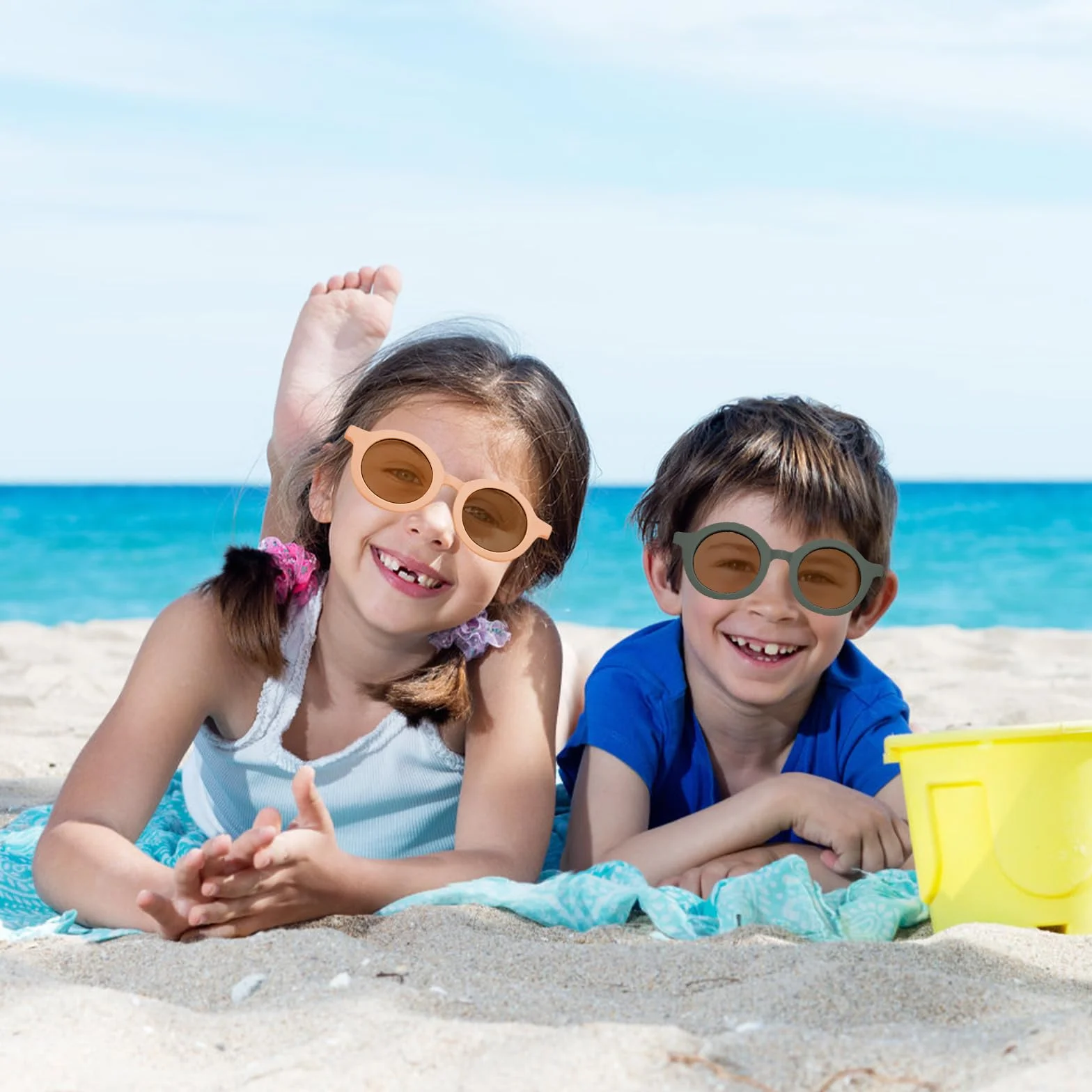 Gafas de Sol Infantiles 3 PCS UV 400 Redondas para Niñas