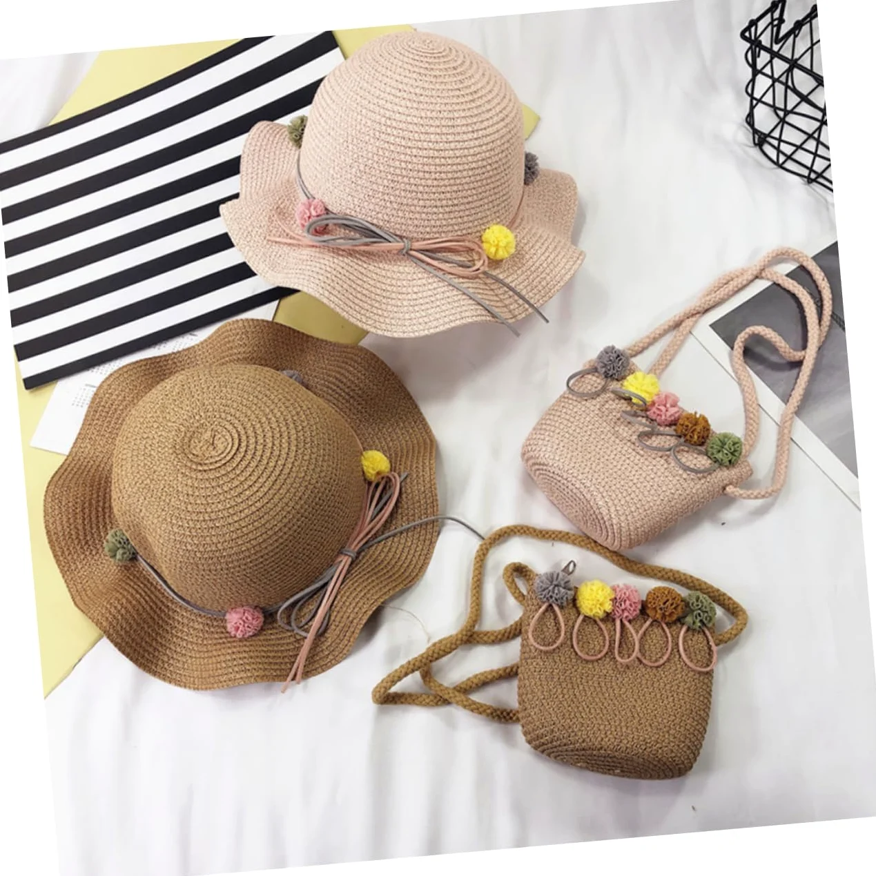 minkissy Sombreros para Niñas Pequeñas Sombrero para Bebé Gorra para Sombrero para El Sol para Bolso De Playa Sombrero para Pequeños Sombrero Tipo Cubo para Pequeños Sombrero para