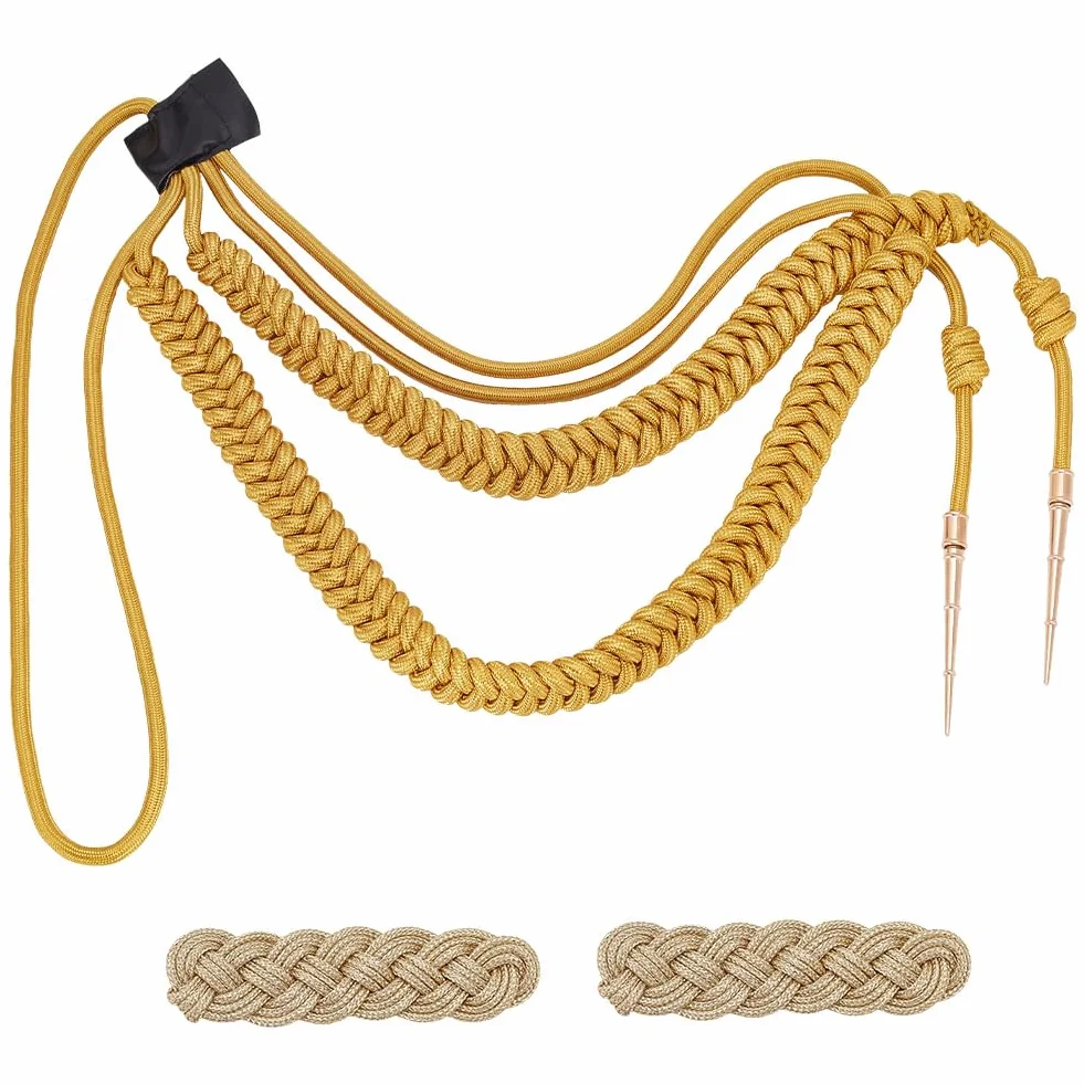 WEBEEDY Hombreras oro trenzada militar uniforme cosplay accesorios