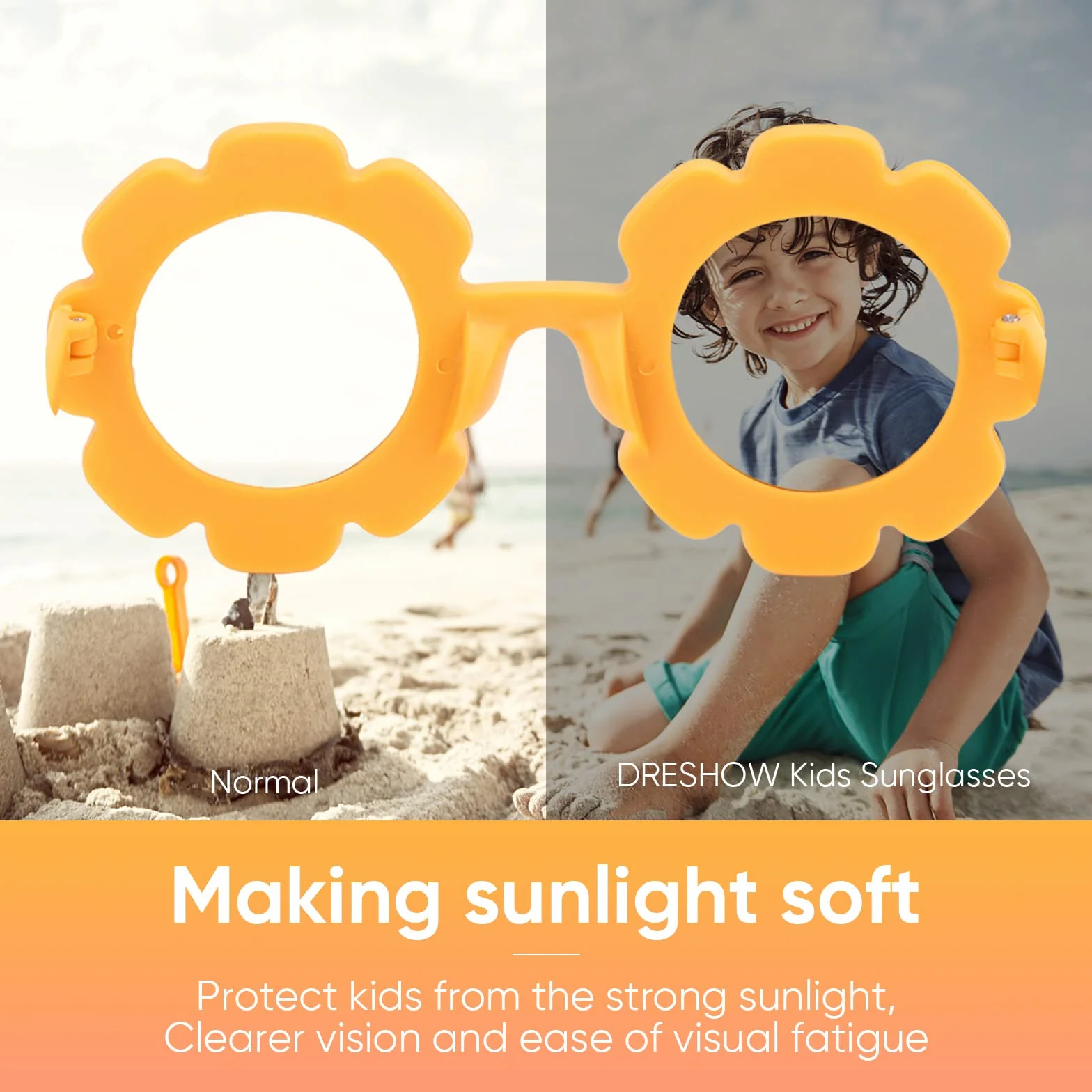DRESHOW Kids Gafas de Sol Redondas para Niñas Niños