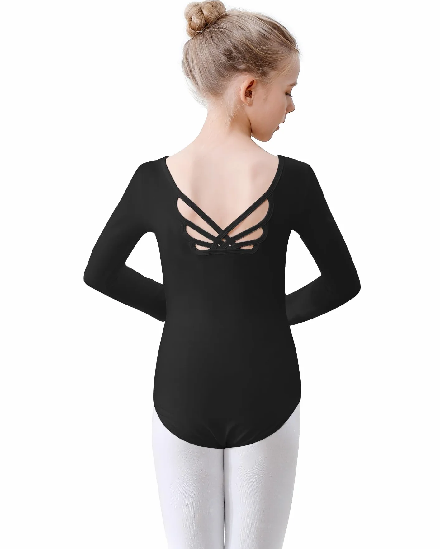 Leotardo Maillot de Ballet Manga Larga Algodón para Niña