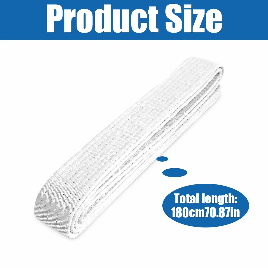 Cinturón de Judo Profesional 180 cm para Niños y Adultos - Blanco