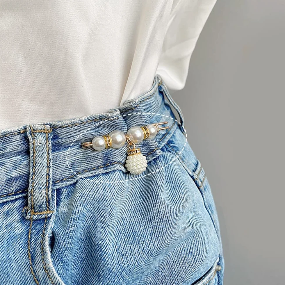 Broche de Perlas 4 Piezas Broche de Mujer Imitación Imperdibles para Suéteres Camisas