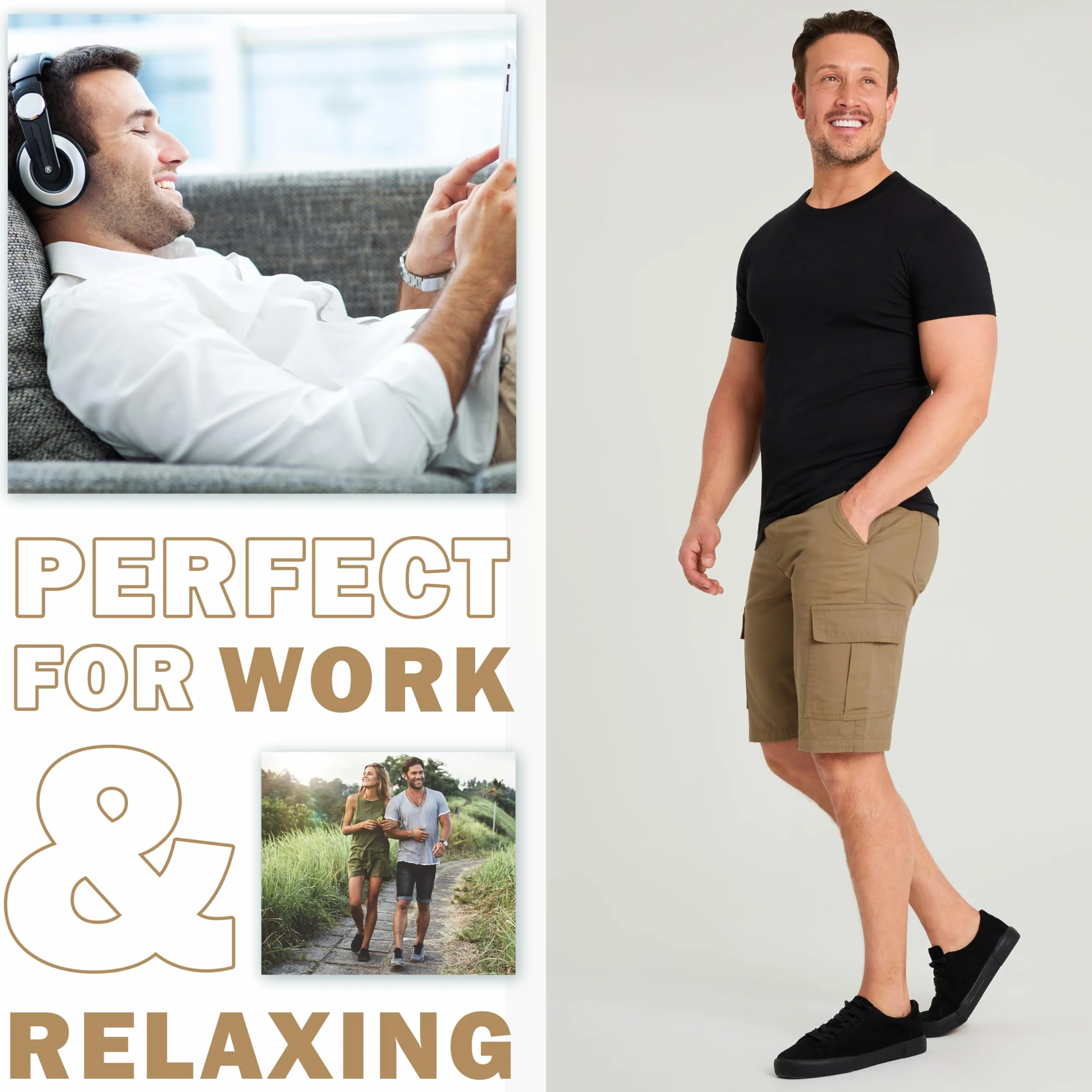 Pantalón Corto de Carga CityComfort para Hombre con Bolsillos