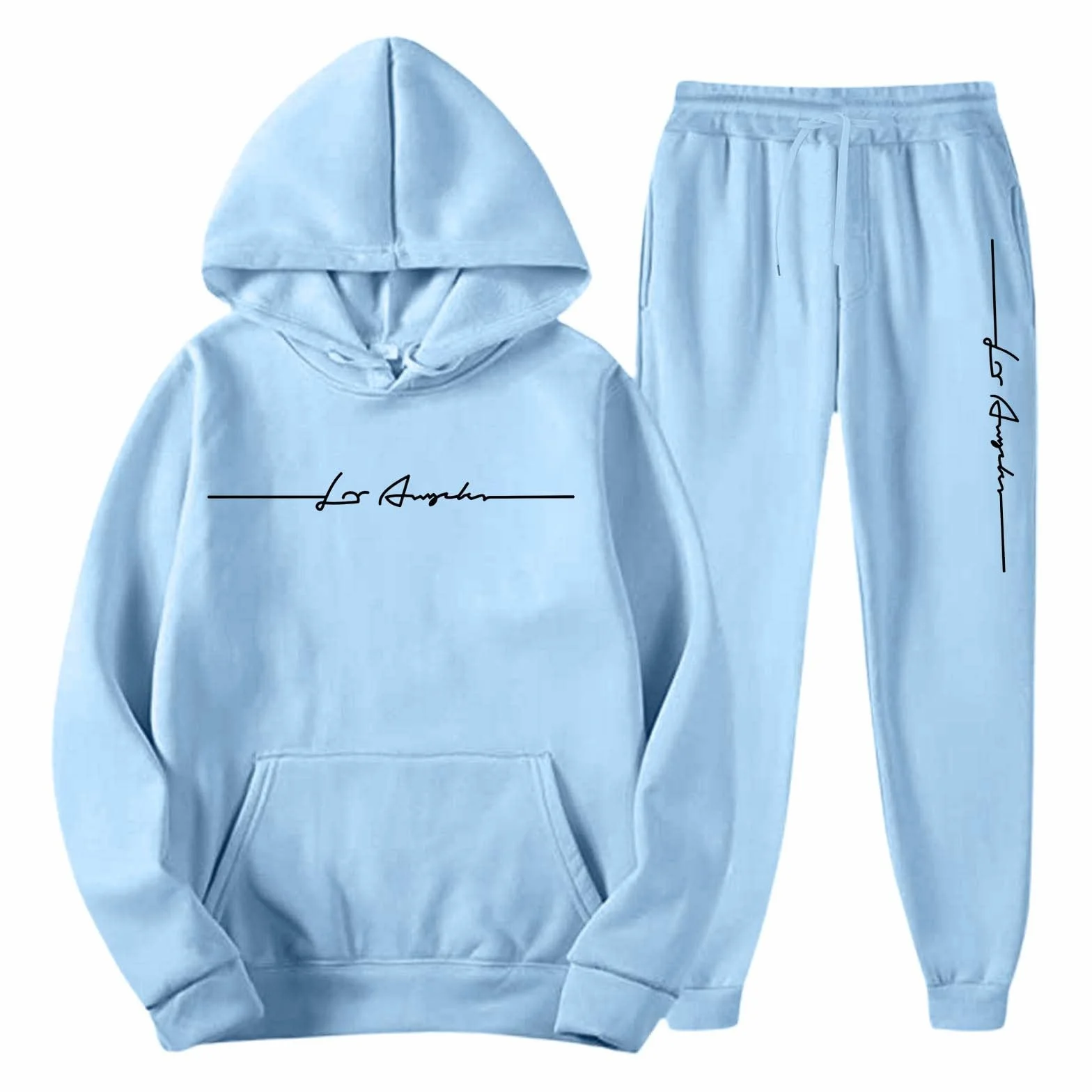 Chándal para hombre Y2K hip hop 2 piezas sudadera con capucha pantalones deportivos