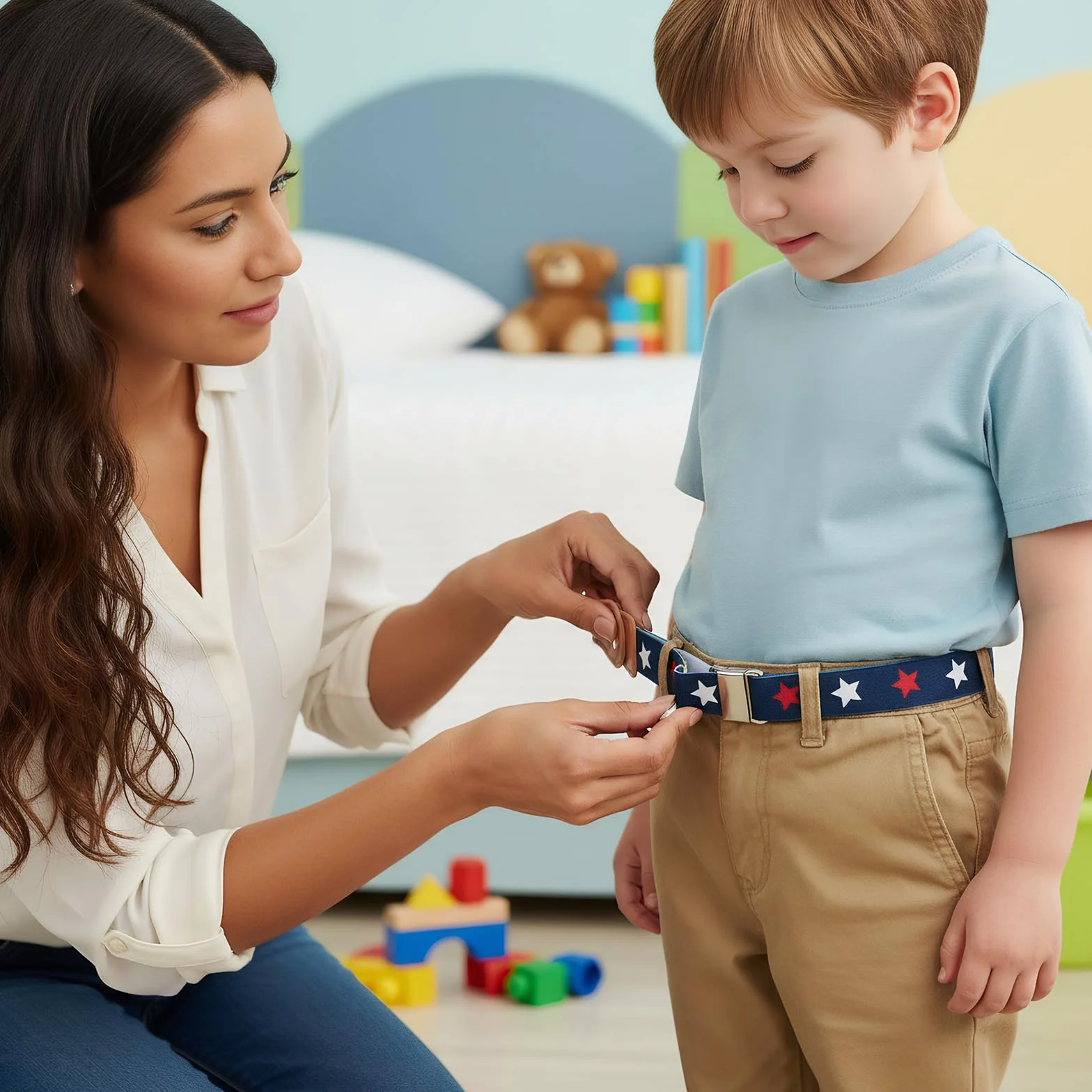 Cinturones Elásticos Ajustables para Niños Pack de 5, Sin Hebilla, Tallas 40-60 kg